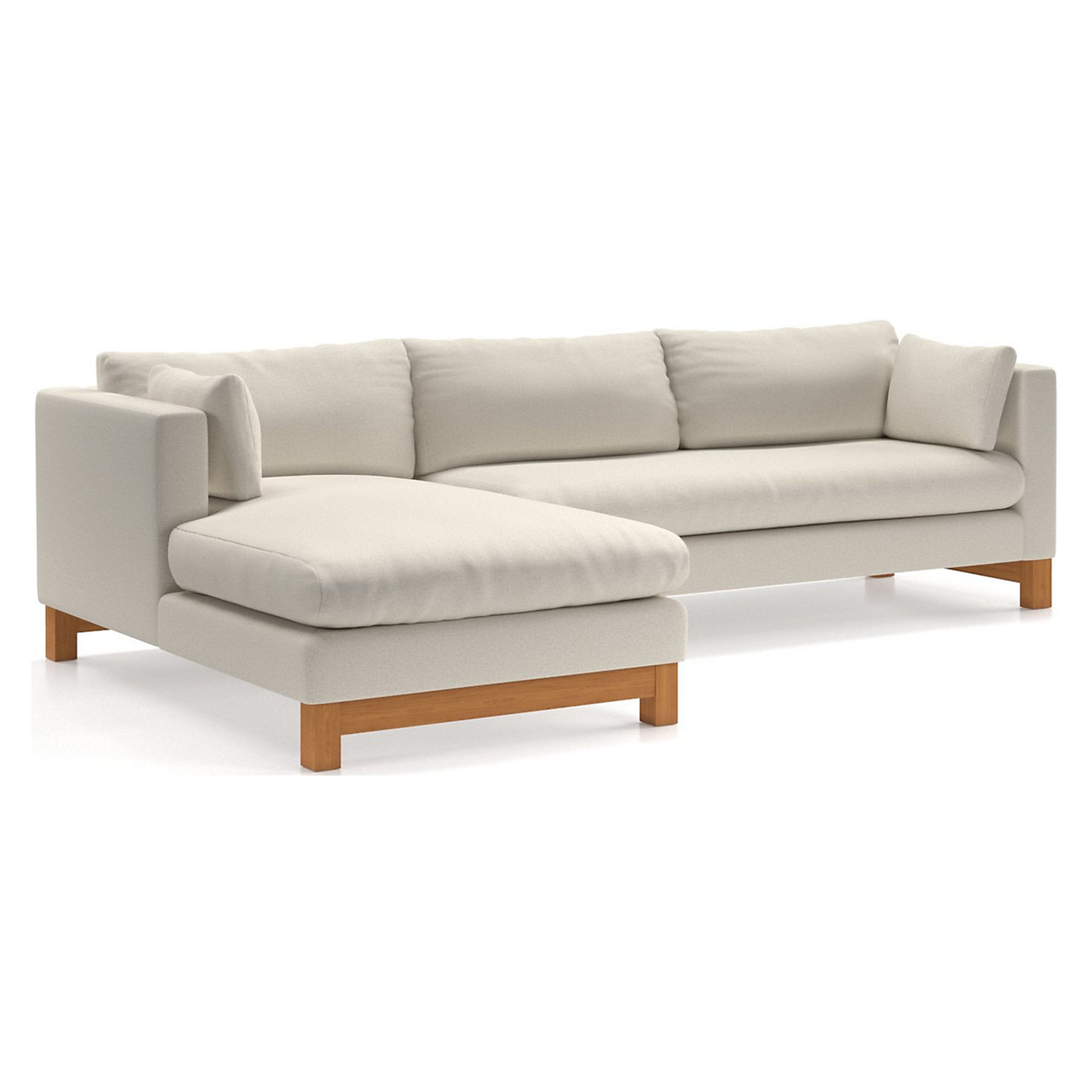 Pacific 2-Piece Chaise Sectional Sofa with Wood Legs - Crate and Barrel