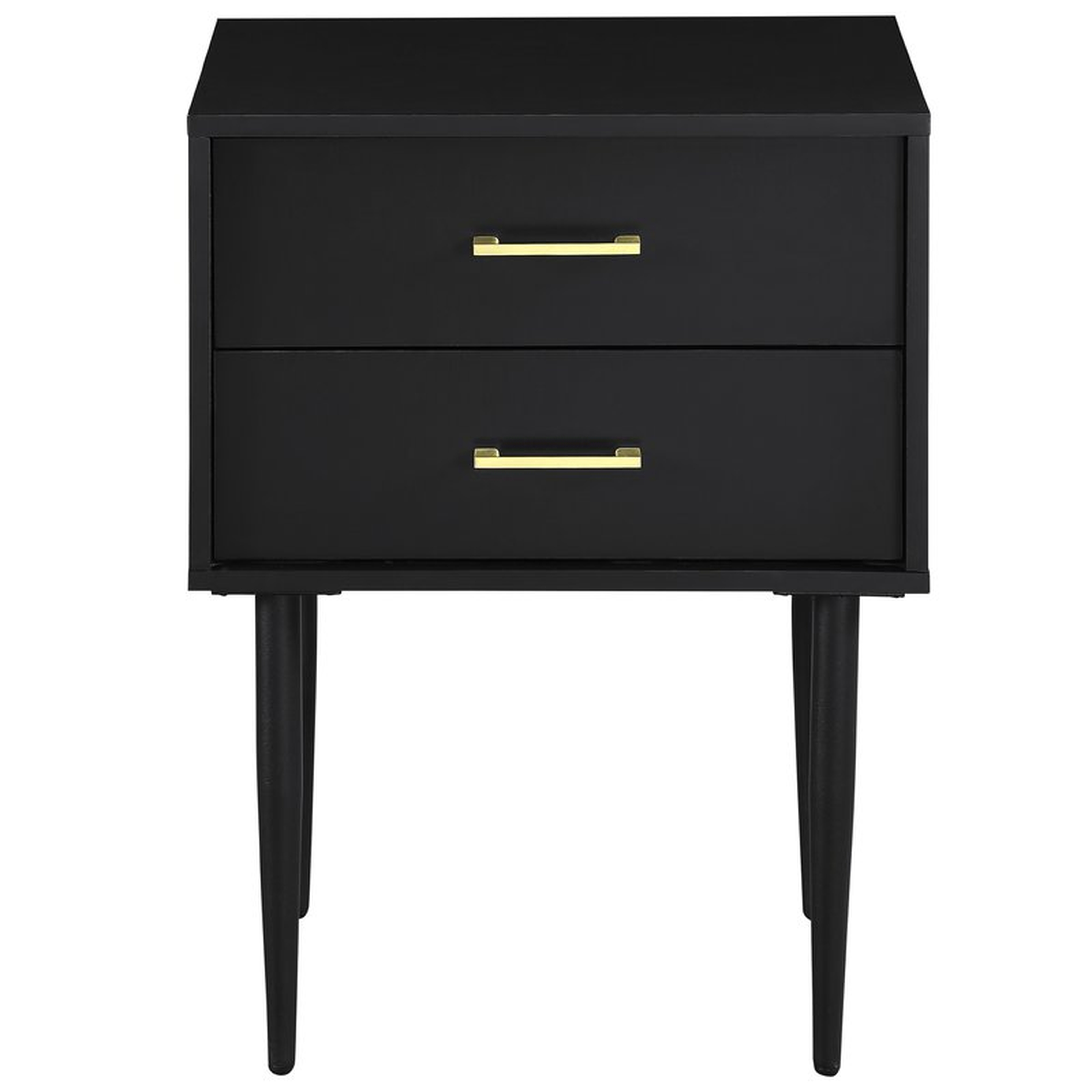 Winningham 2 Drawer End Table with Storage - Black - AllModern