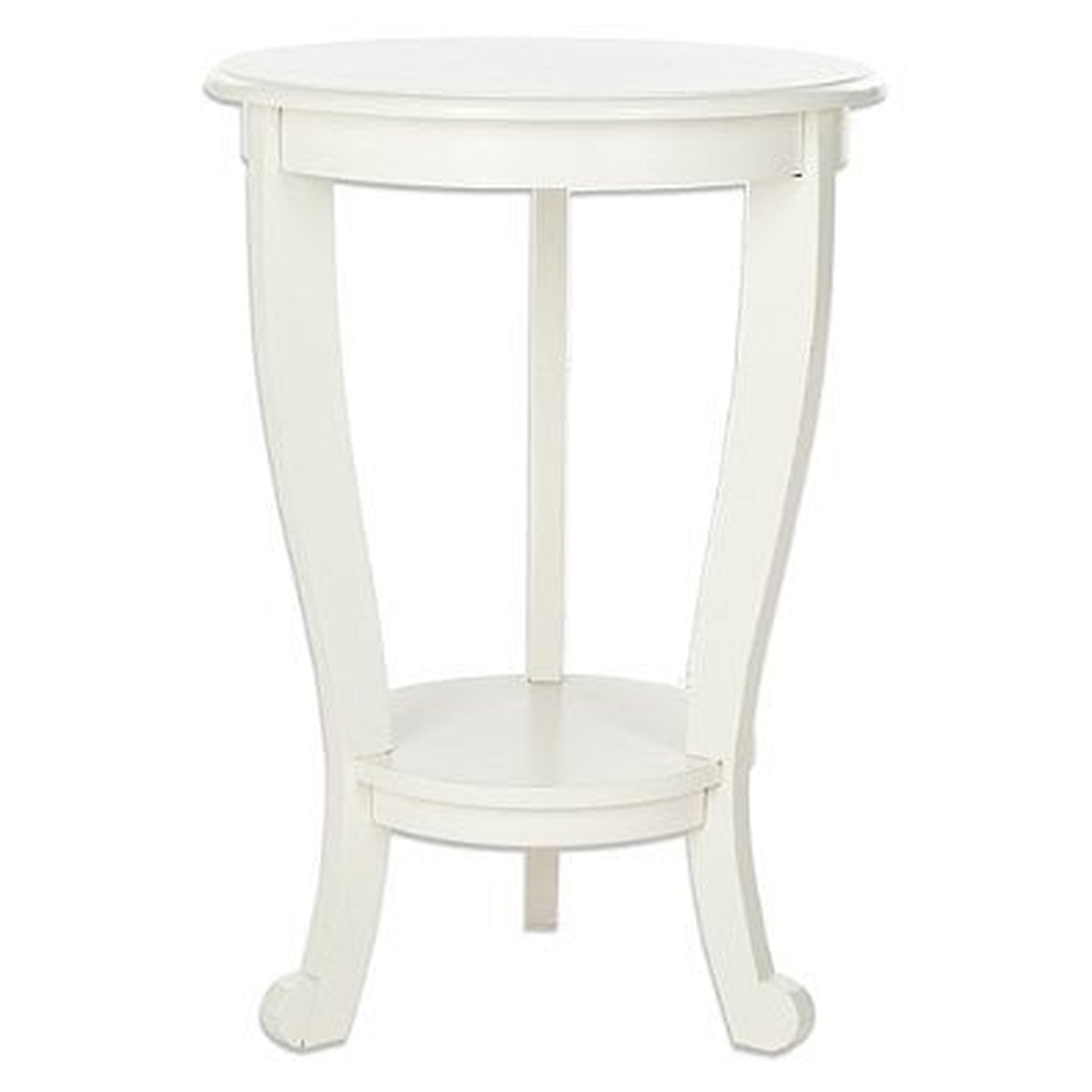 Mary Pedestal Side Table - Distressed Cream - Safavieh - Arlo Home