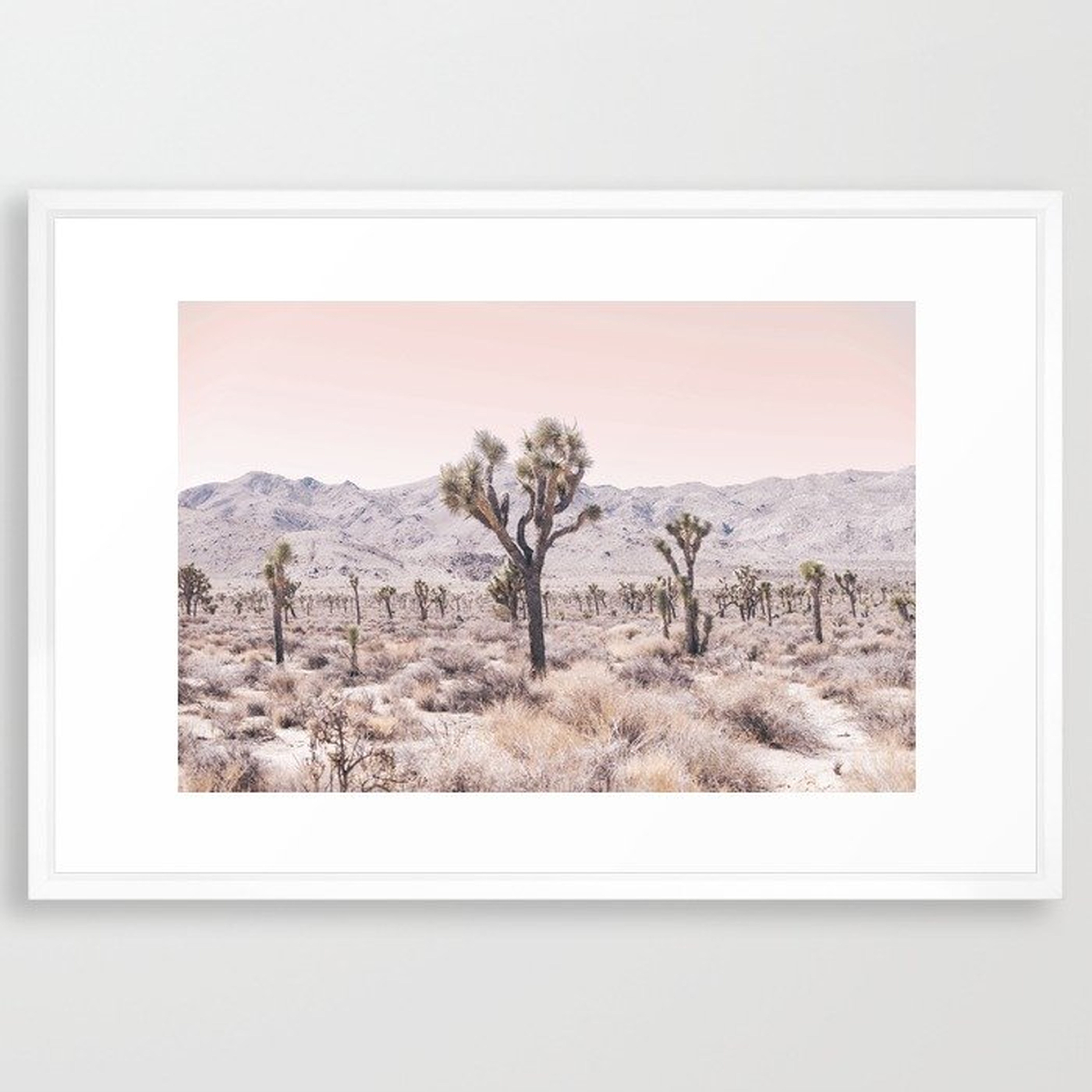 Joshua Tree Framed Art Print - Vector White - Large 26 x 38 - Society6