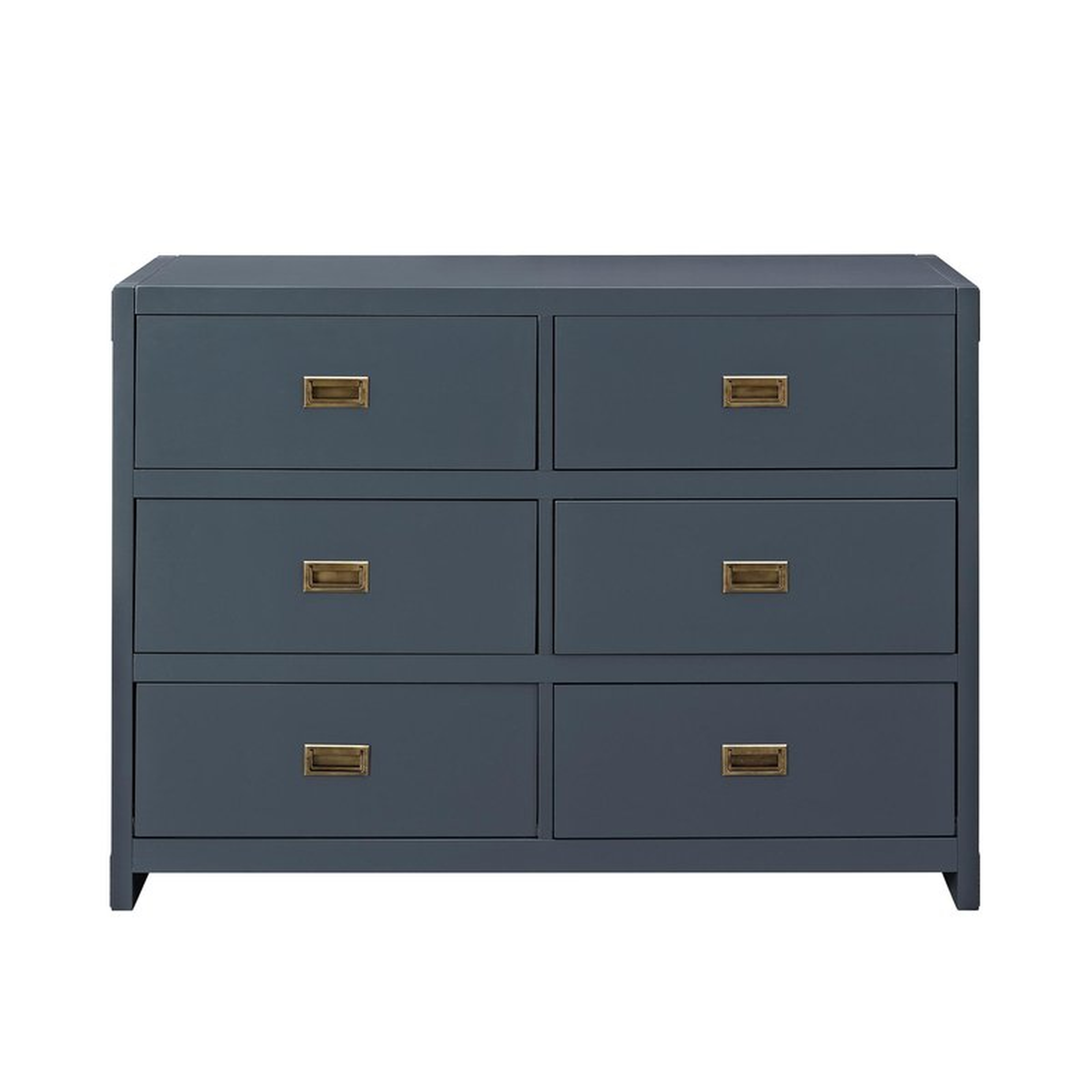 Benbrook 6 Drawer Double Dresser - Graphite Blue - Wayfair