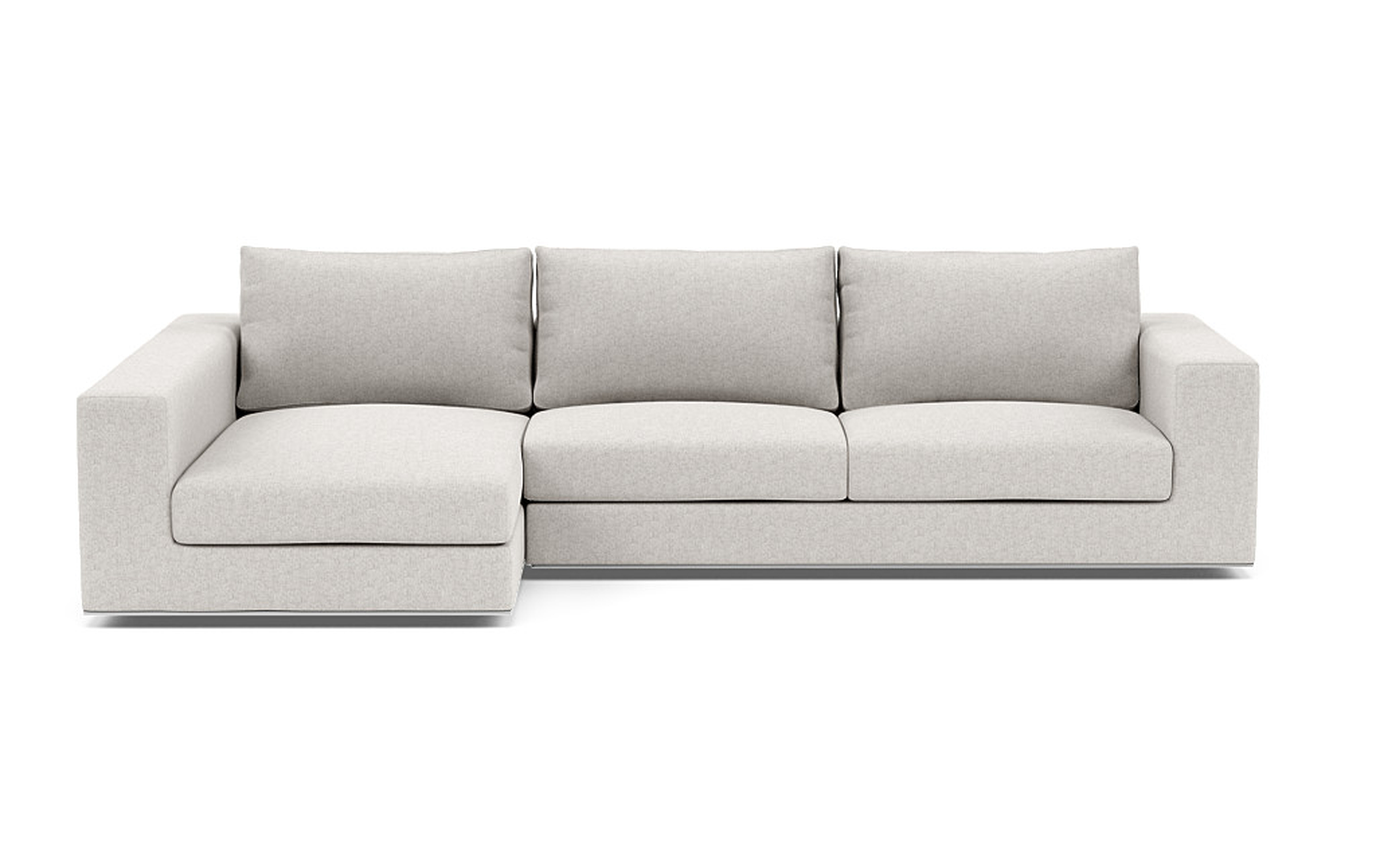 Walters Sectional Sofa with Left Chaise, Pebble - Heathered Weave - Interior Define