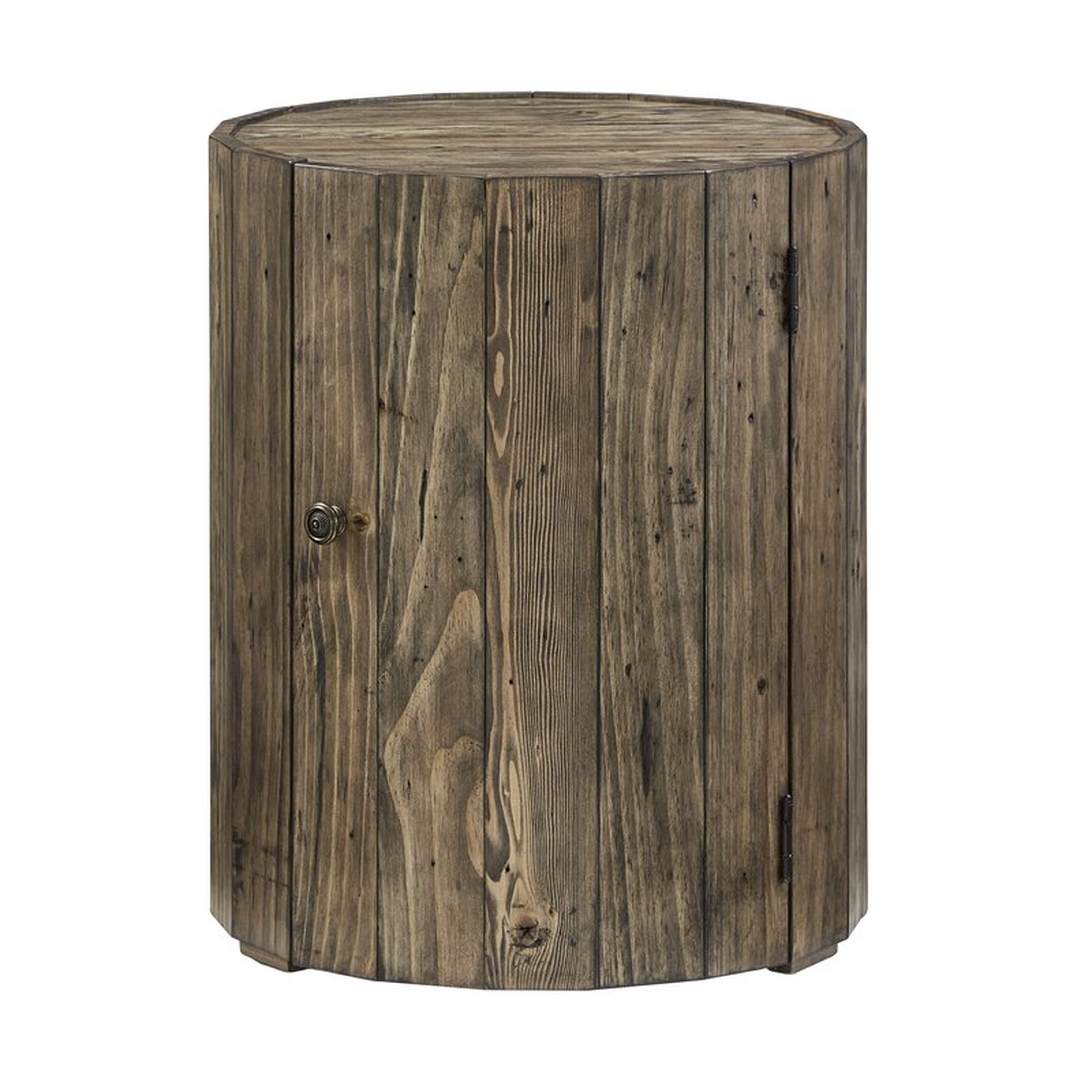 Steigerwald Solid Wood Drum End Table with Storage - Wayfair