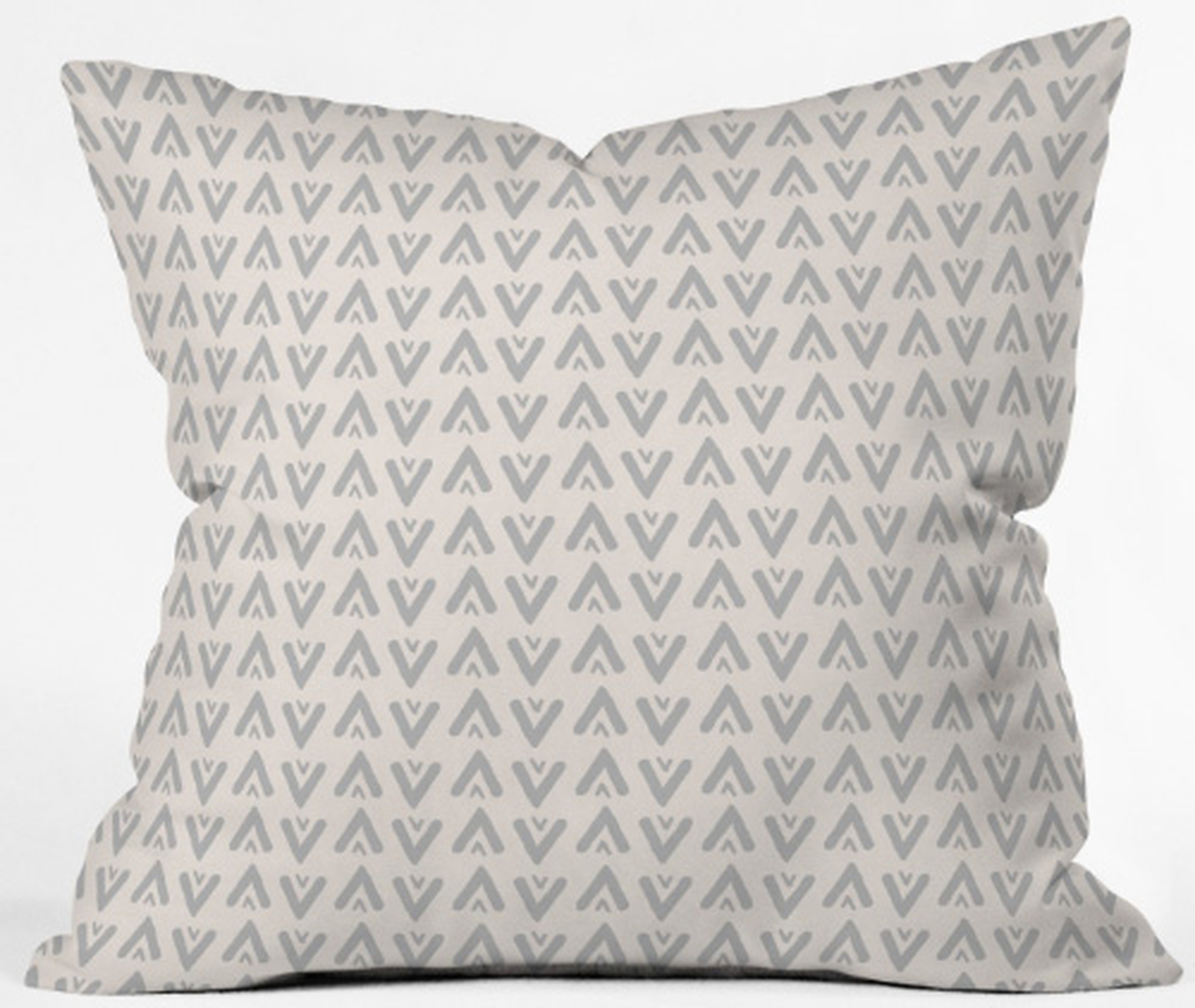 Grey arrows Throw Pillow - 20"x20" cover only - Wander Print Co.