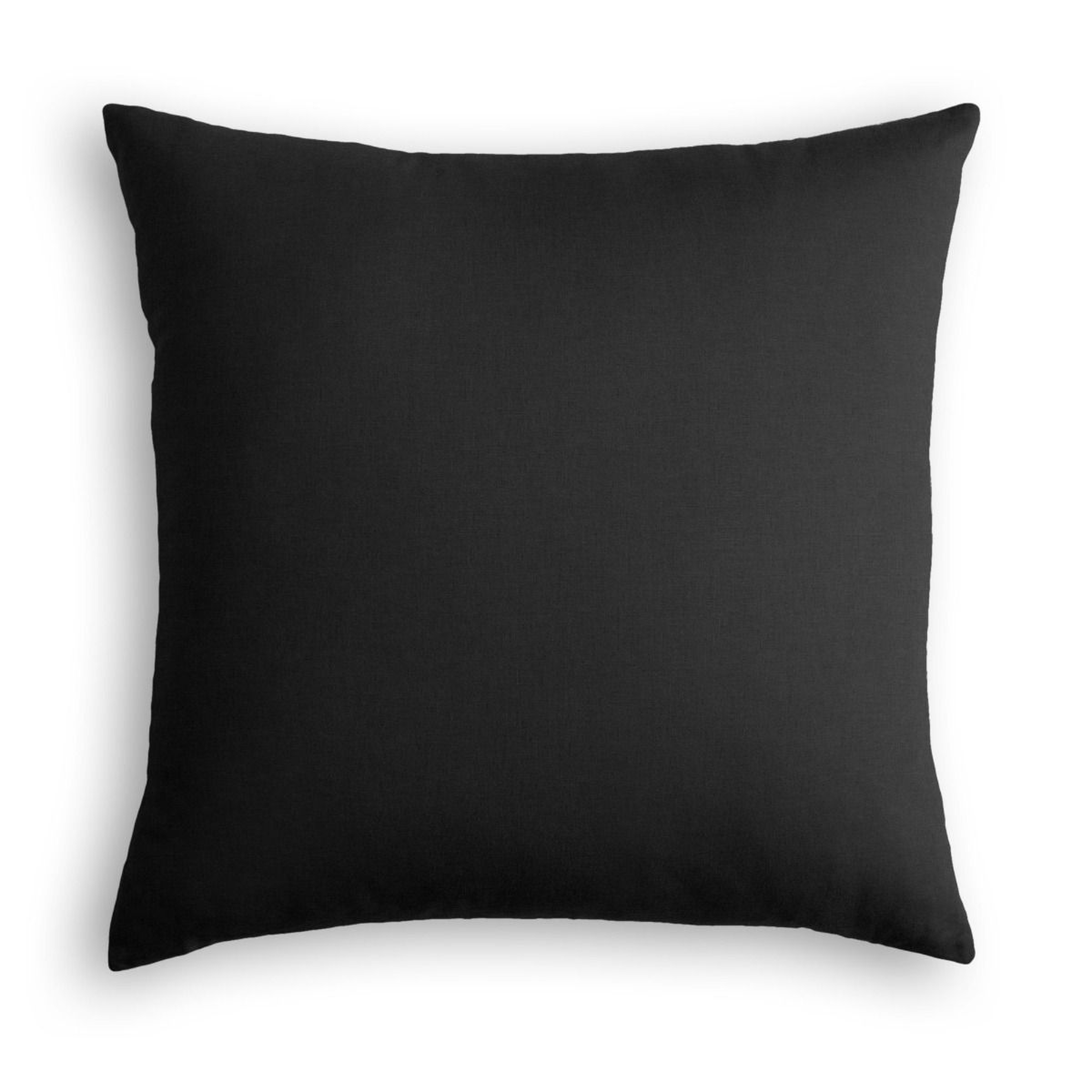 Classic Linen Pillow, Black, 22" x 22" - Havenly Essentials