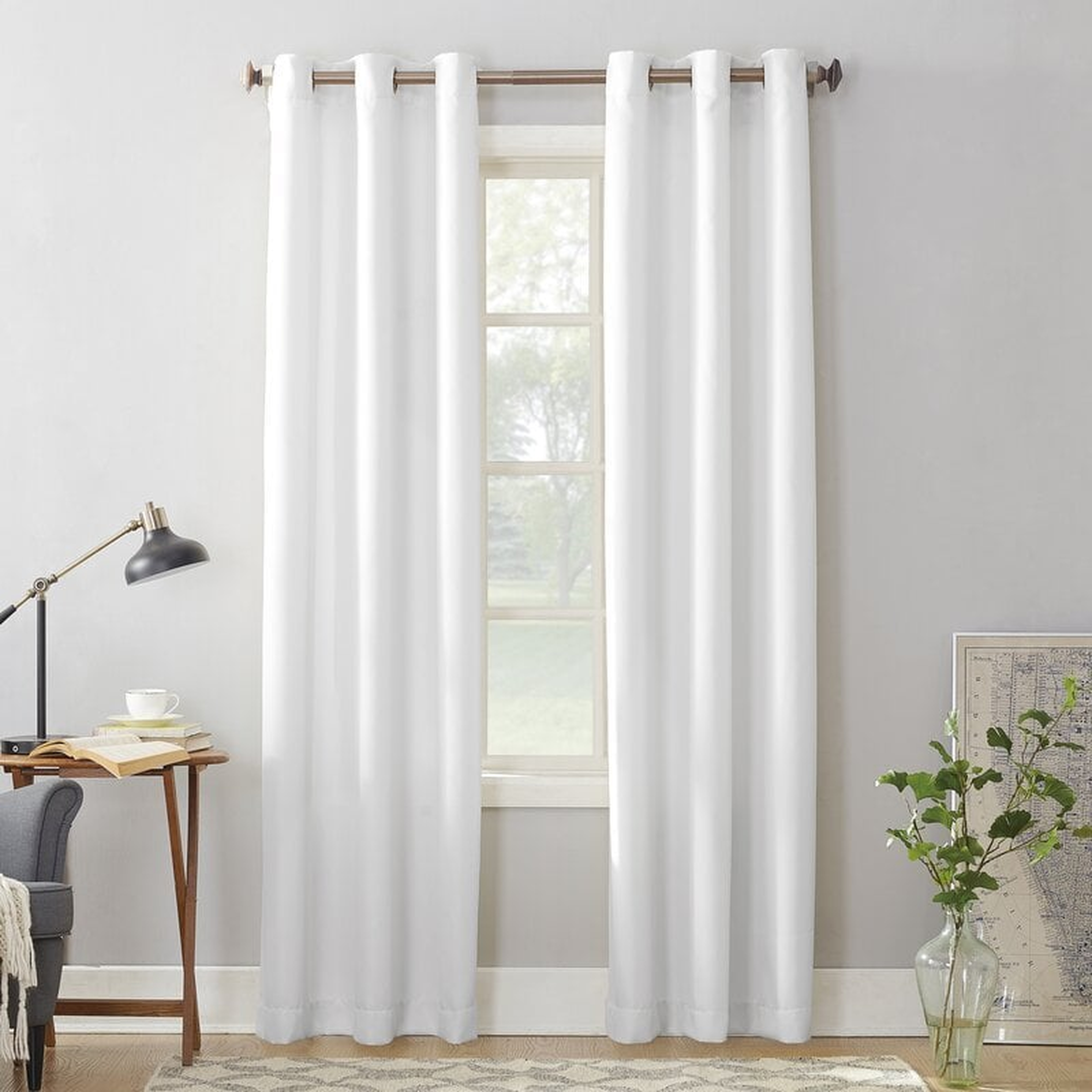 Matson Solid Semi-Sheer Grommet Single Curtain Panel - Wayfair