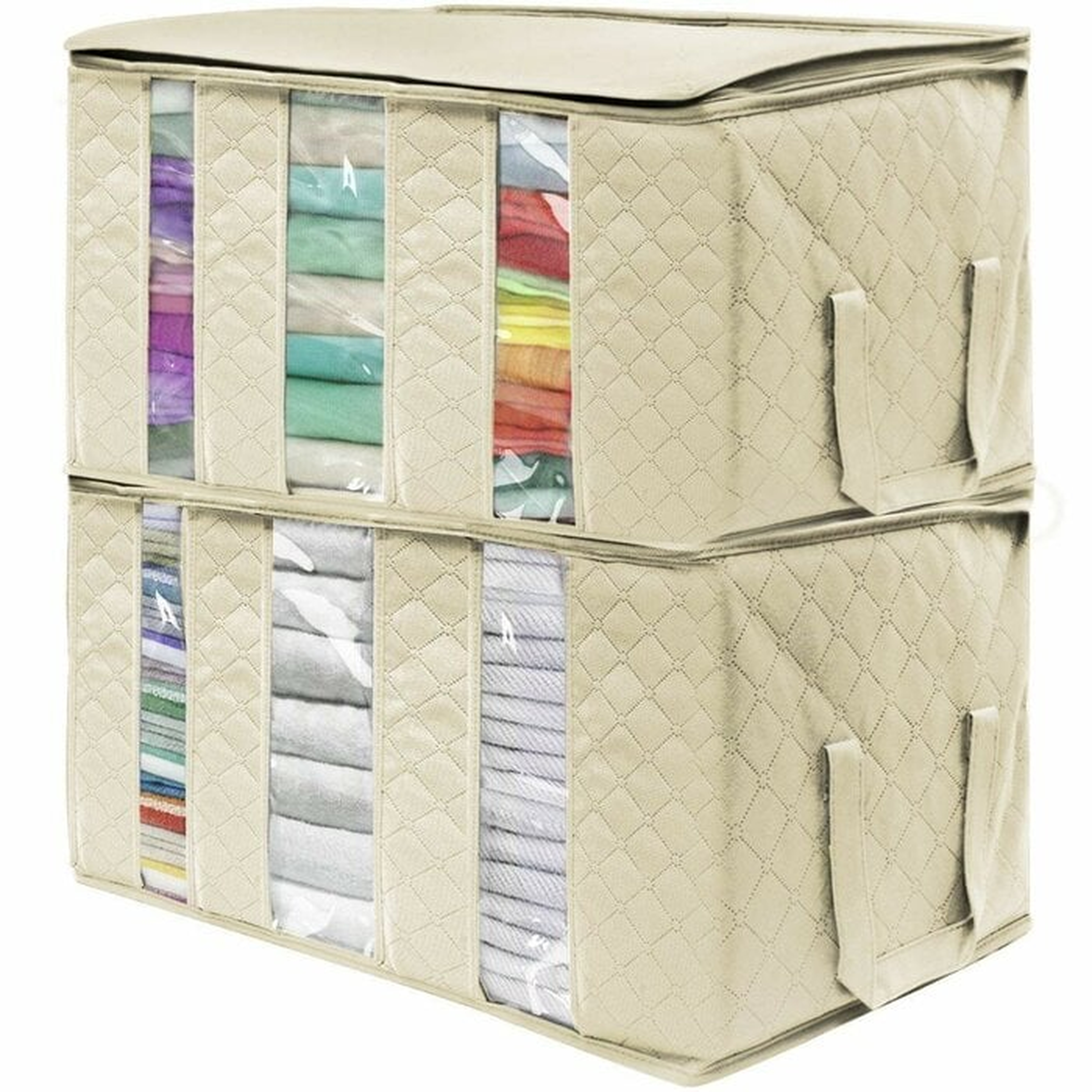 3 Sectional Foldable Fabric Storage General Organizer (Set of 2) - Wayfair