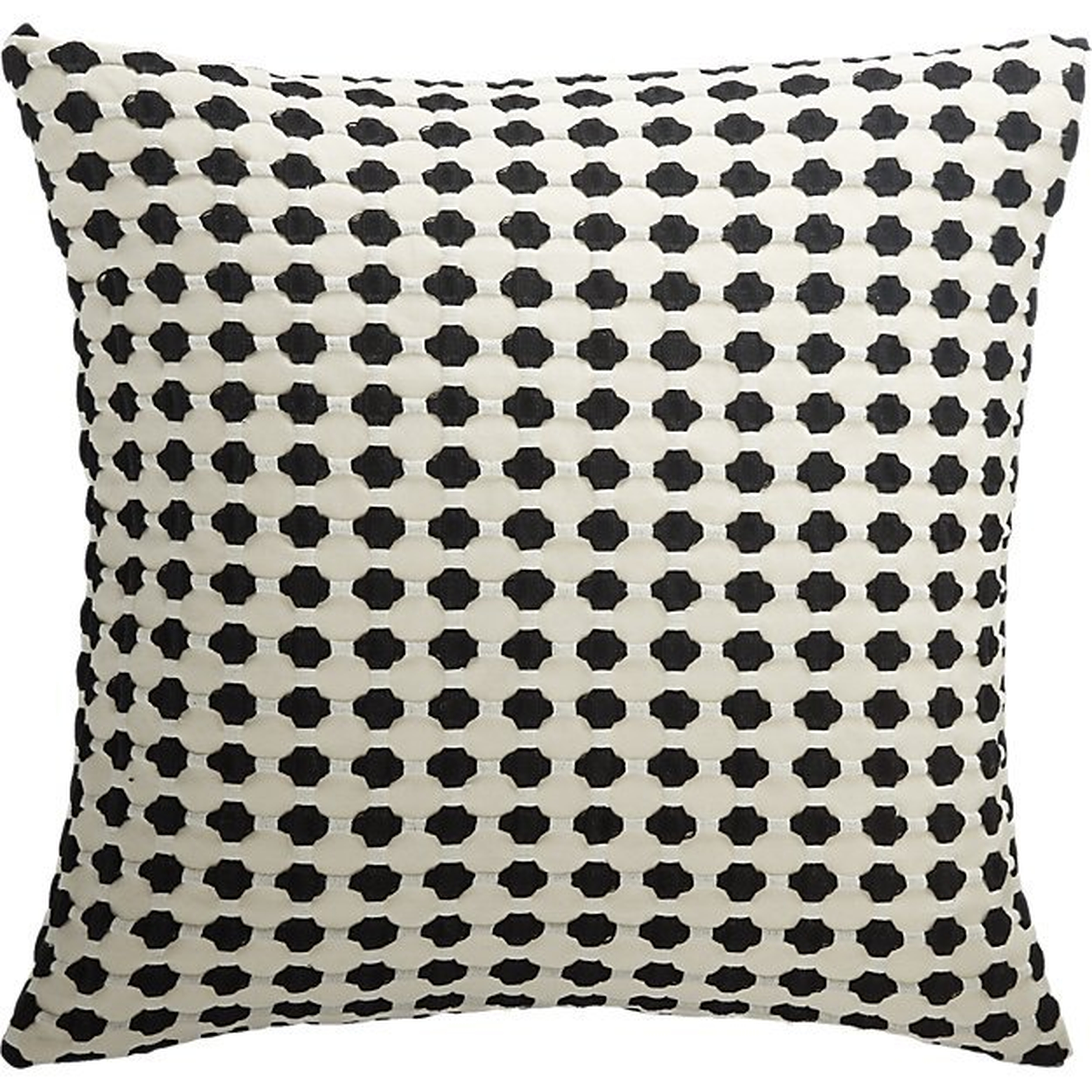 20" Estela Black and White Pillow with Down-Alternative Insert RESTOCK mid March 2021 - CB2
