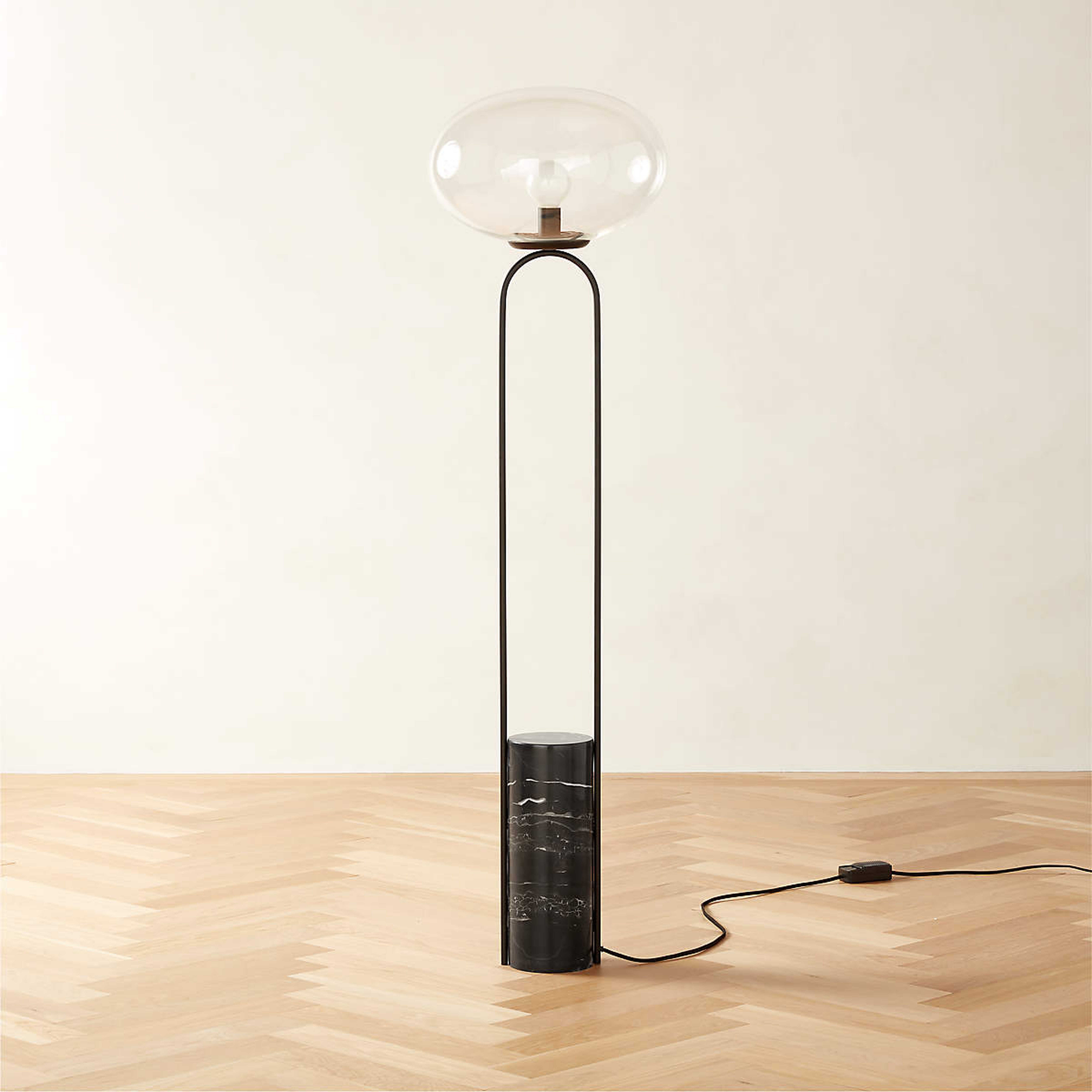 Polo Black Marble Floor Lamp - CB2