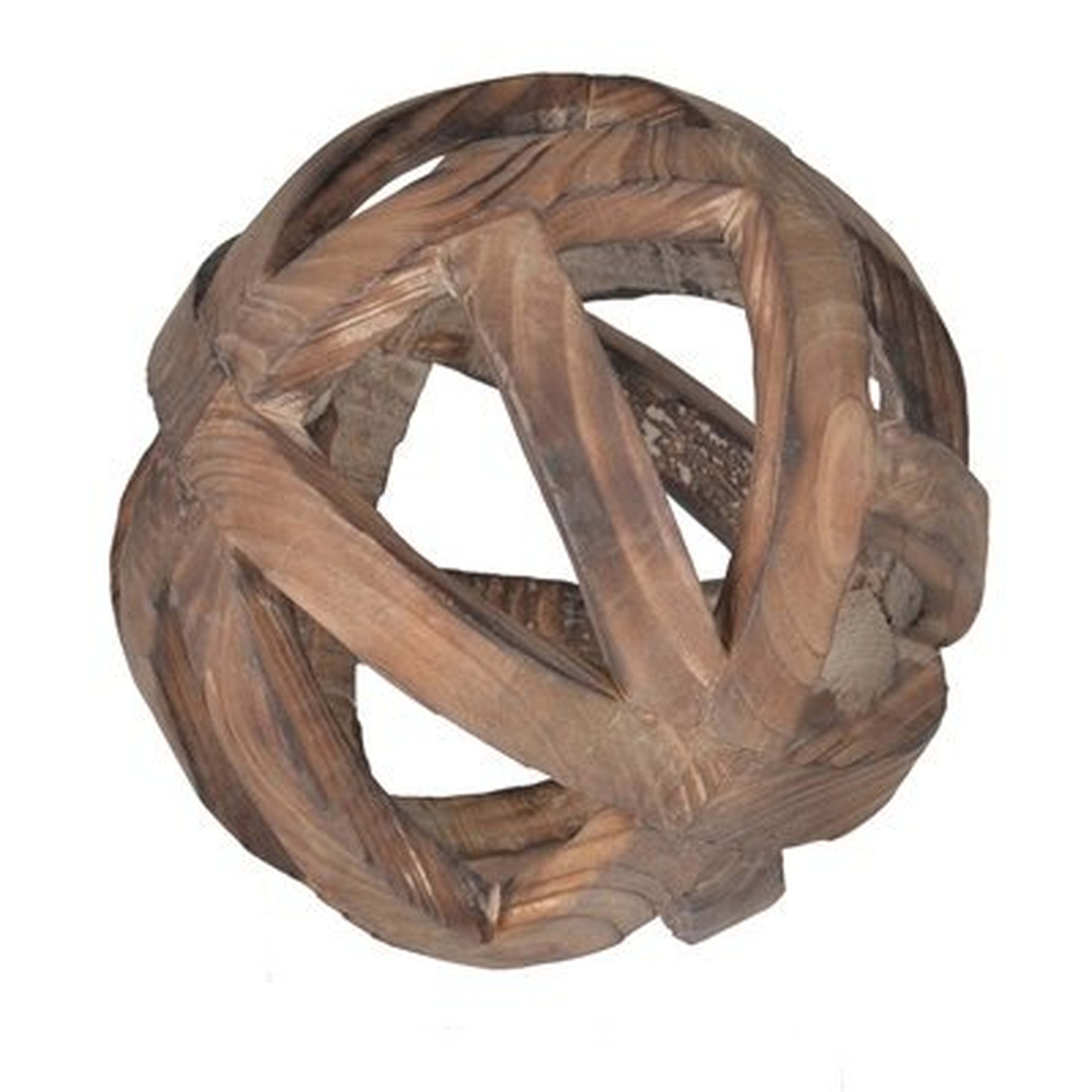 Brown Decorative Wood Ball Sculpture - Wayfair