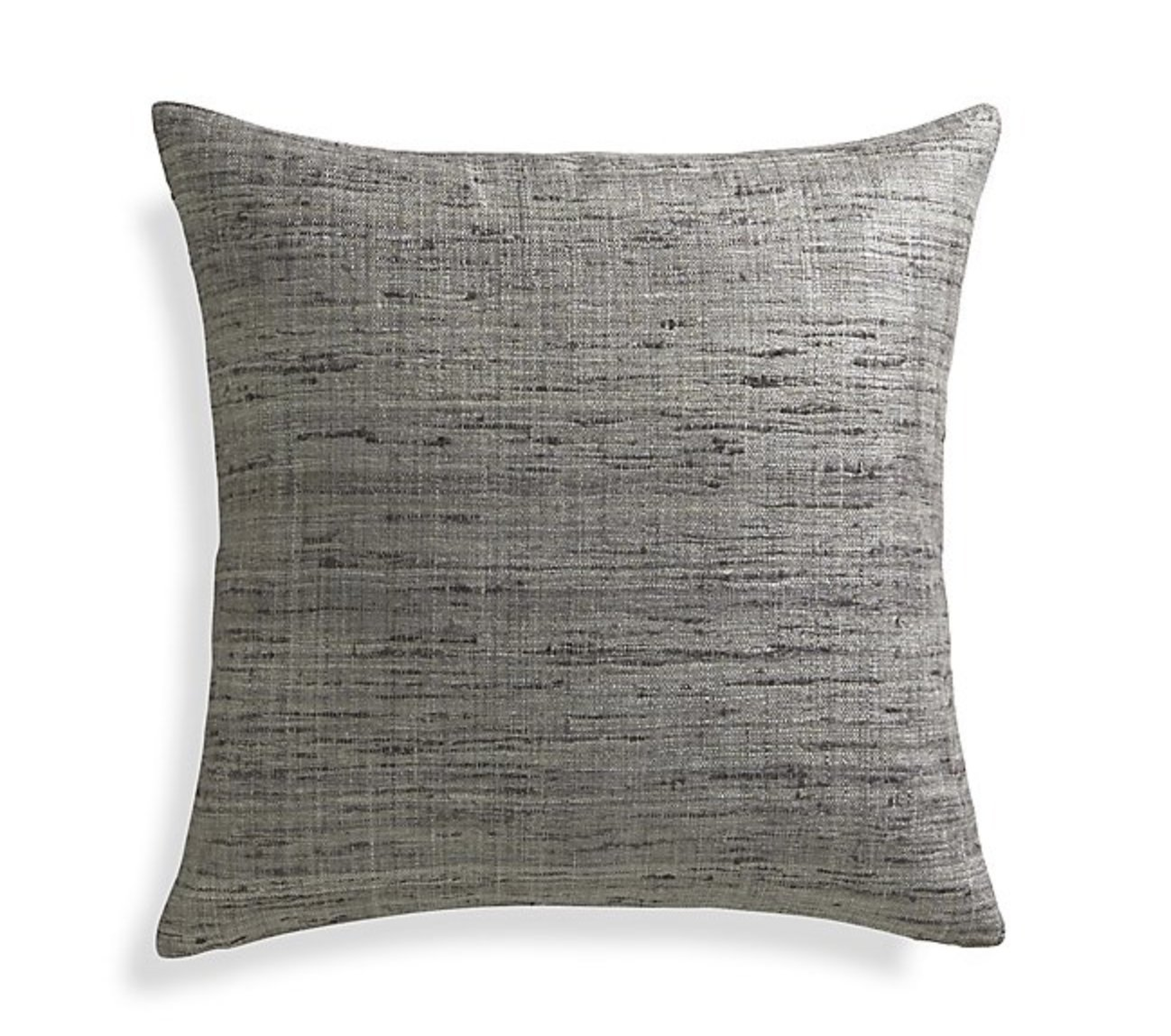 Trevino Nickel Grey 20"l Pillow with Down-Alternative Insert - Crate and Barrel