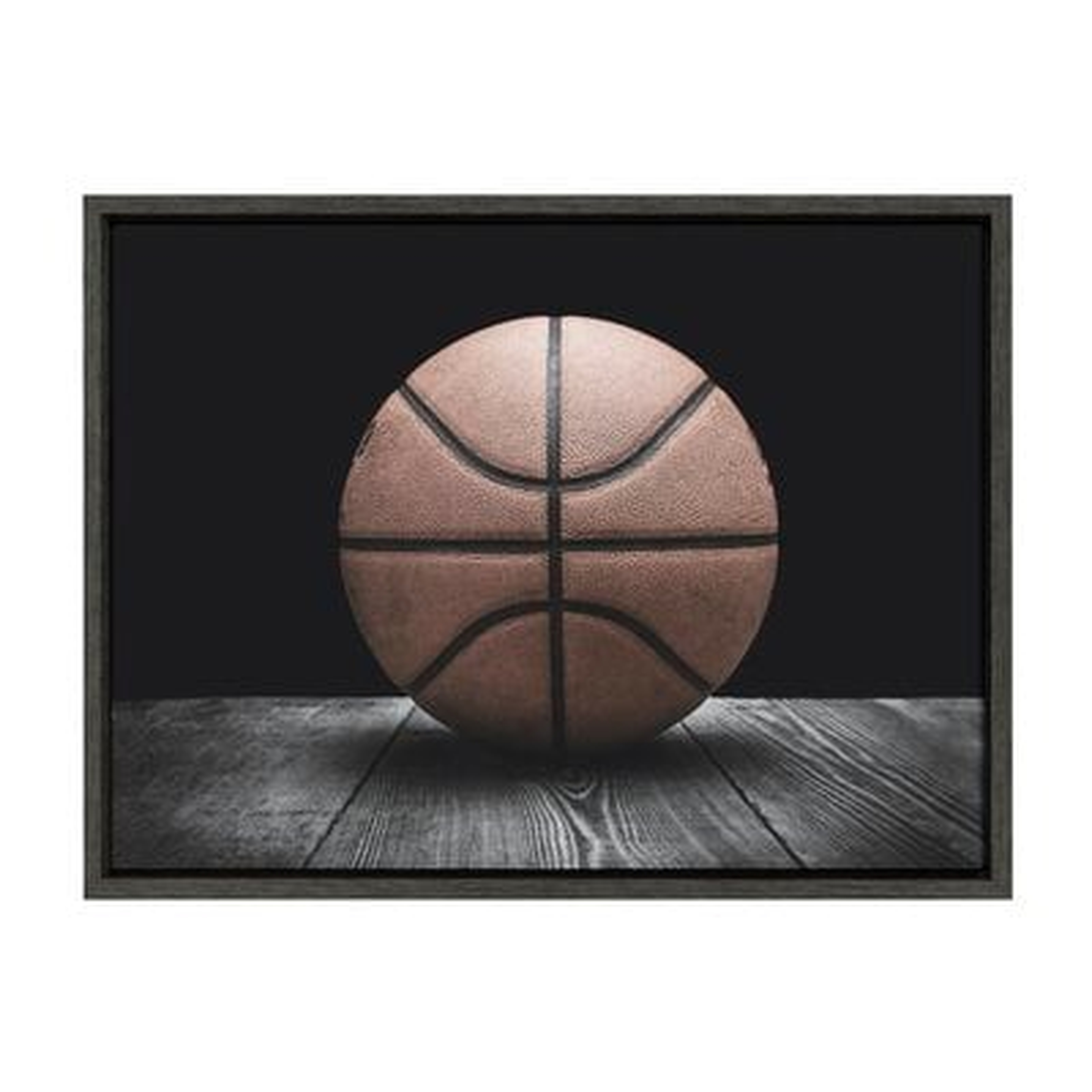 'Vintage Basketball On Black' - Wrapped Canvas Print - Wayfair