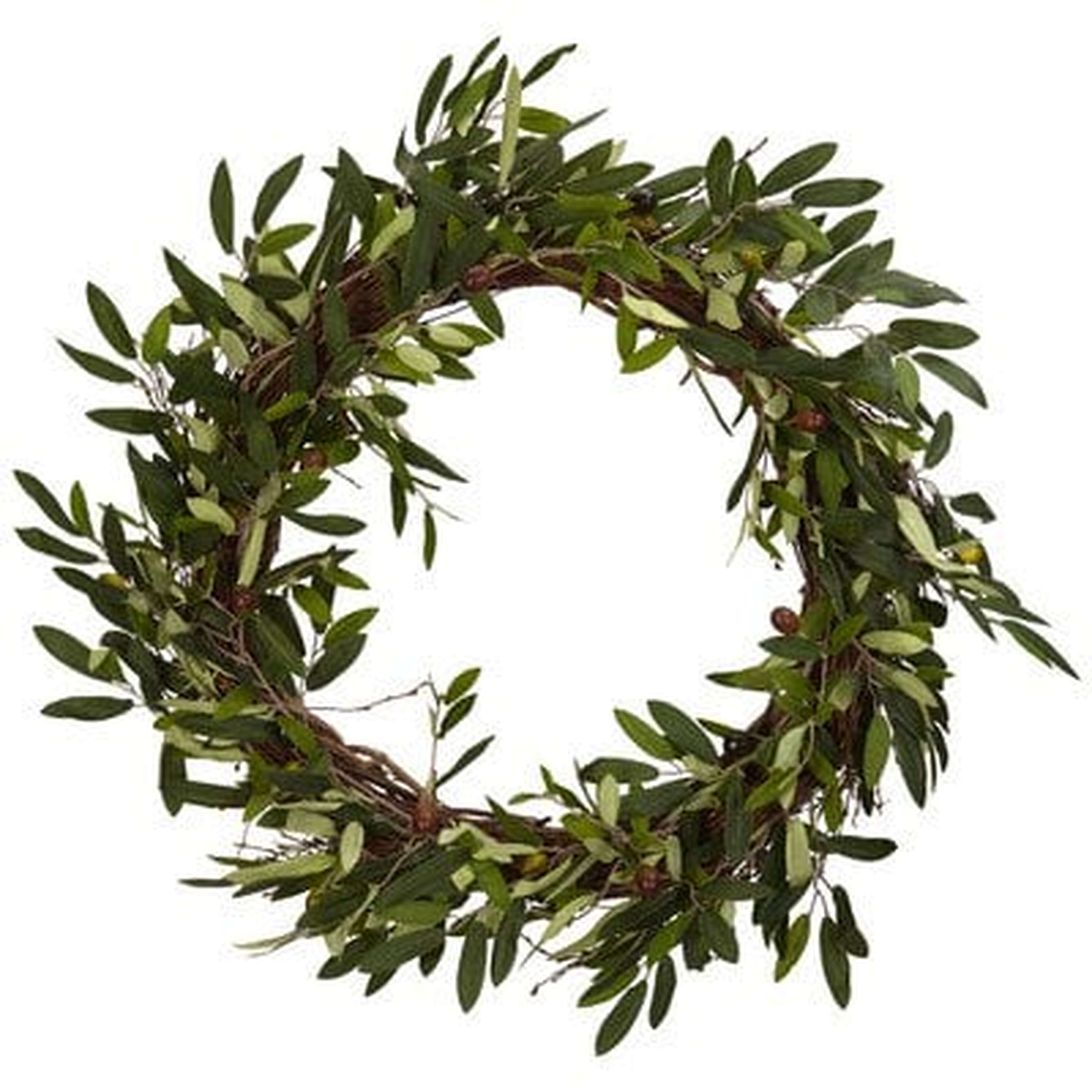 20" Faux Olive Branch Wreath - Birch Lane
