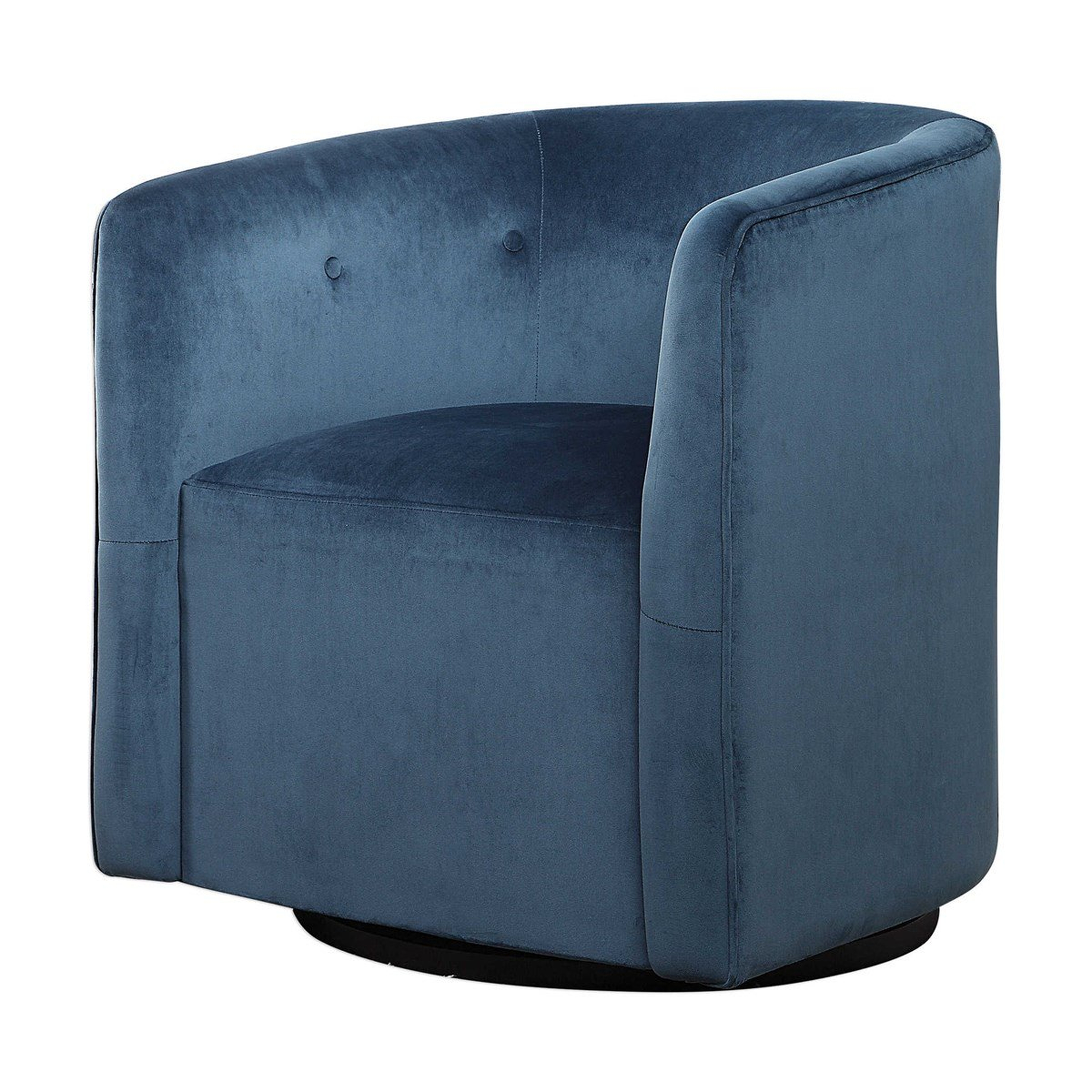 Mallorie Blue Swivel Chair - Hudsonhill Foundry