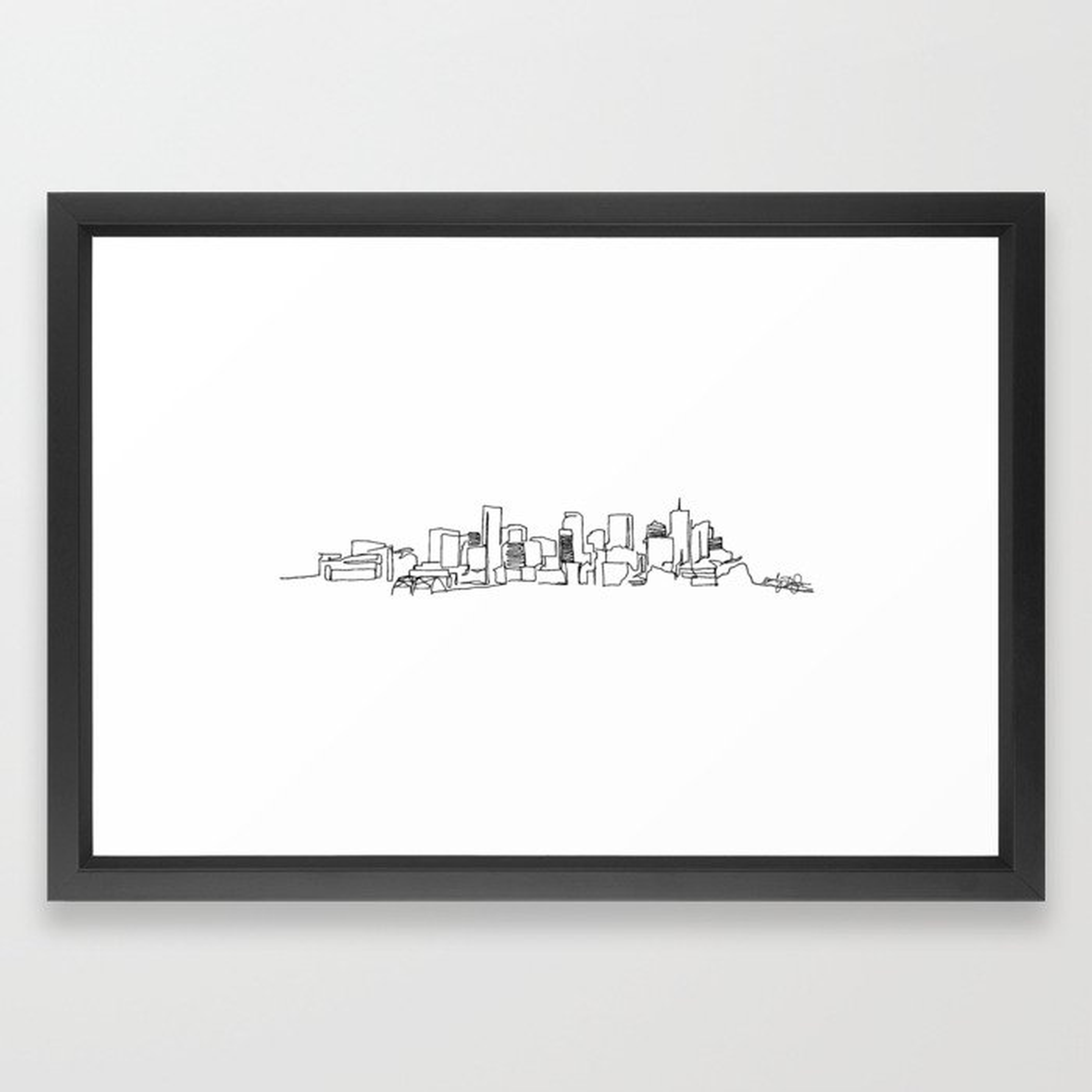 Denver Skyline Drawing, Vector Black Frame - Society6