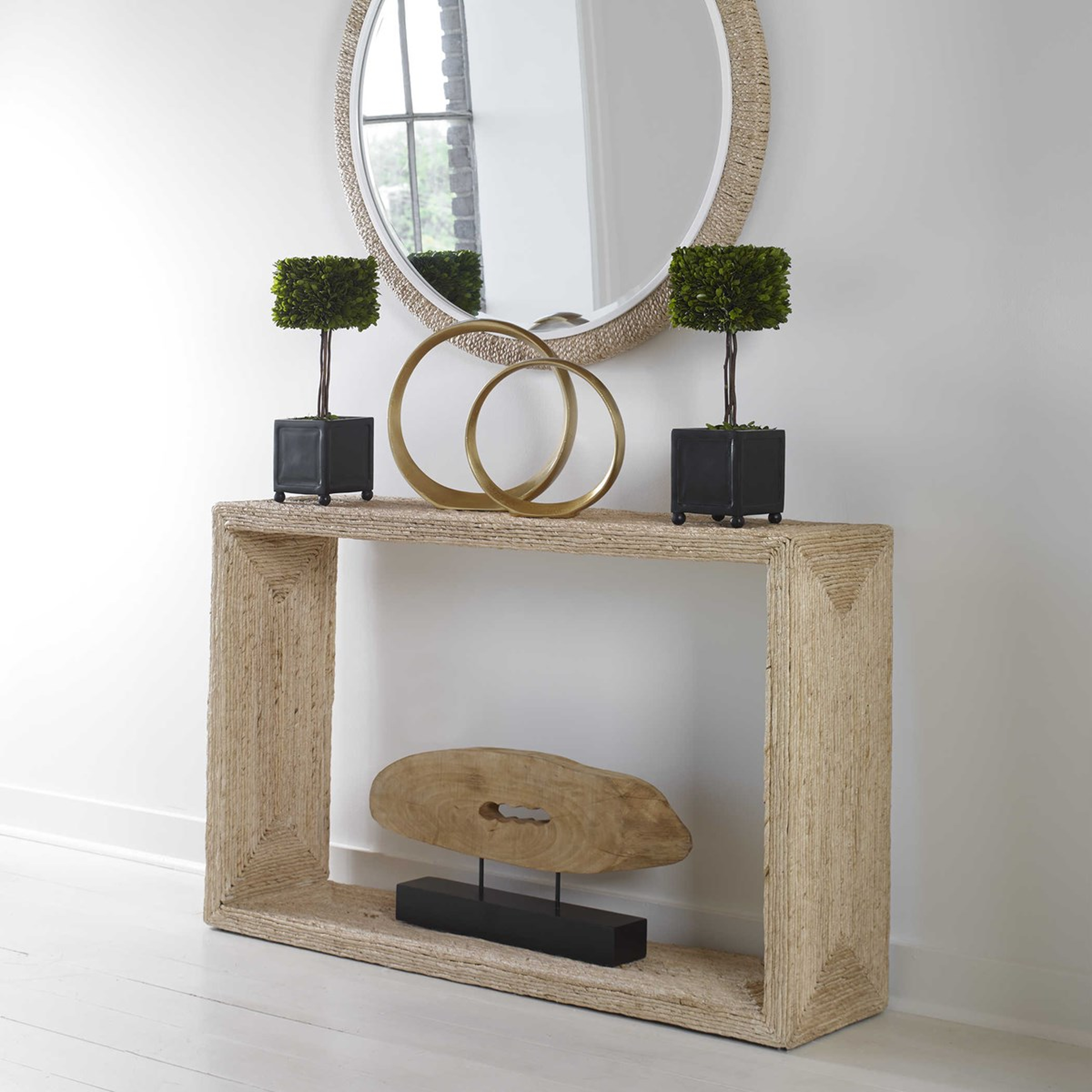 Rora Woven Console Table 52" x 12" x 32" - Hudsonhill Foundry