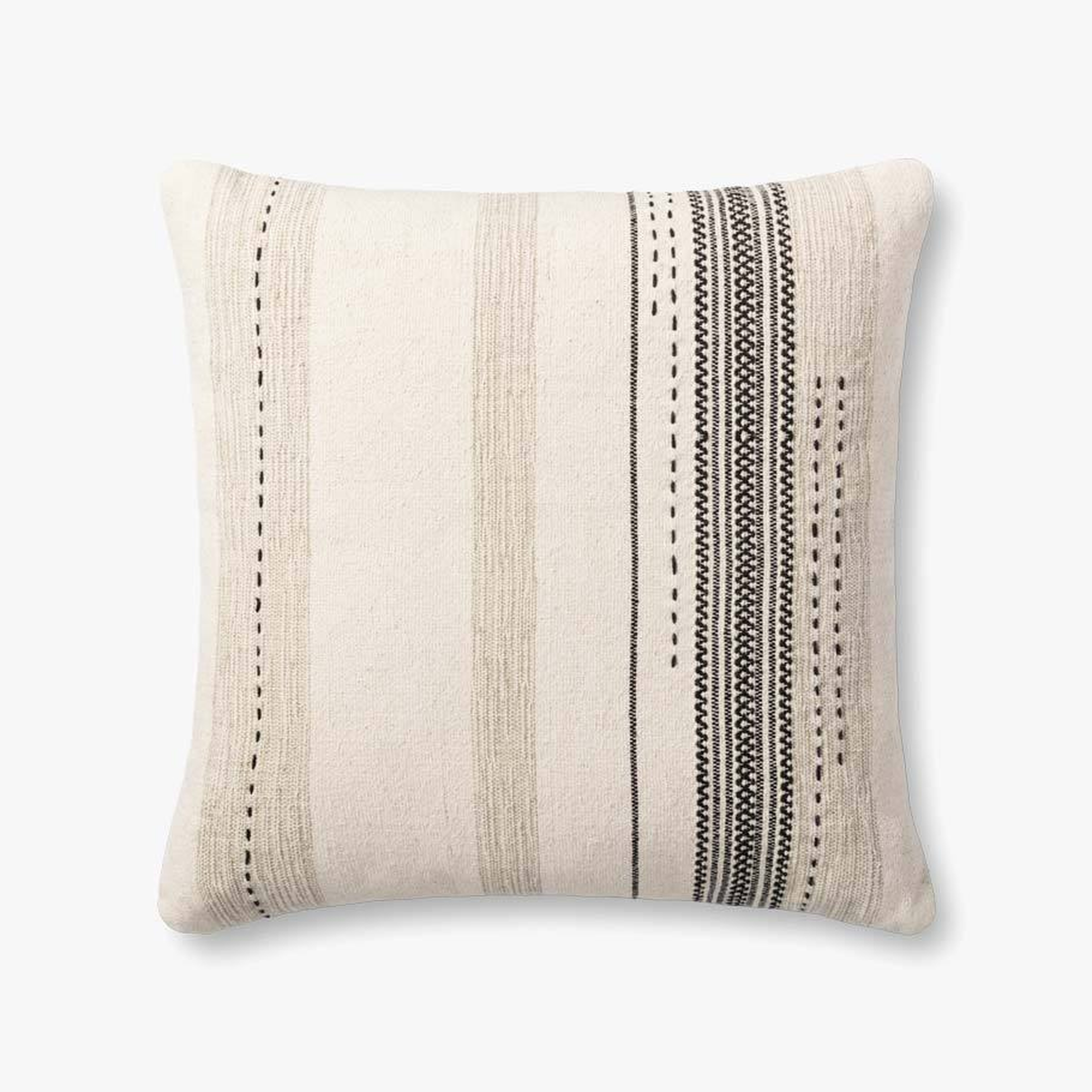 Stitched Embroidered Throw Pillow Cover, 22" x 22" - Loma Threads