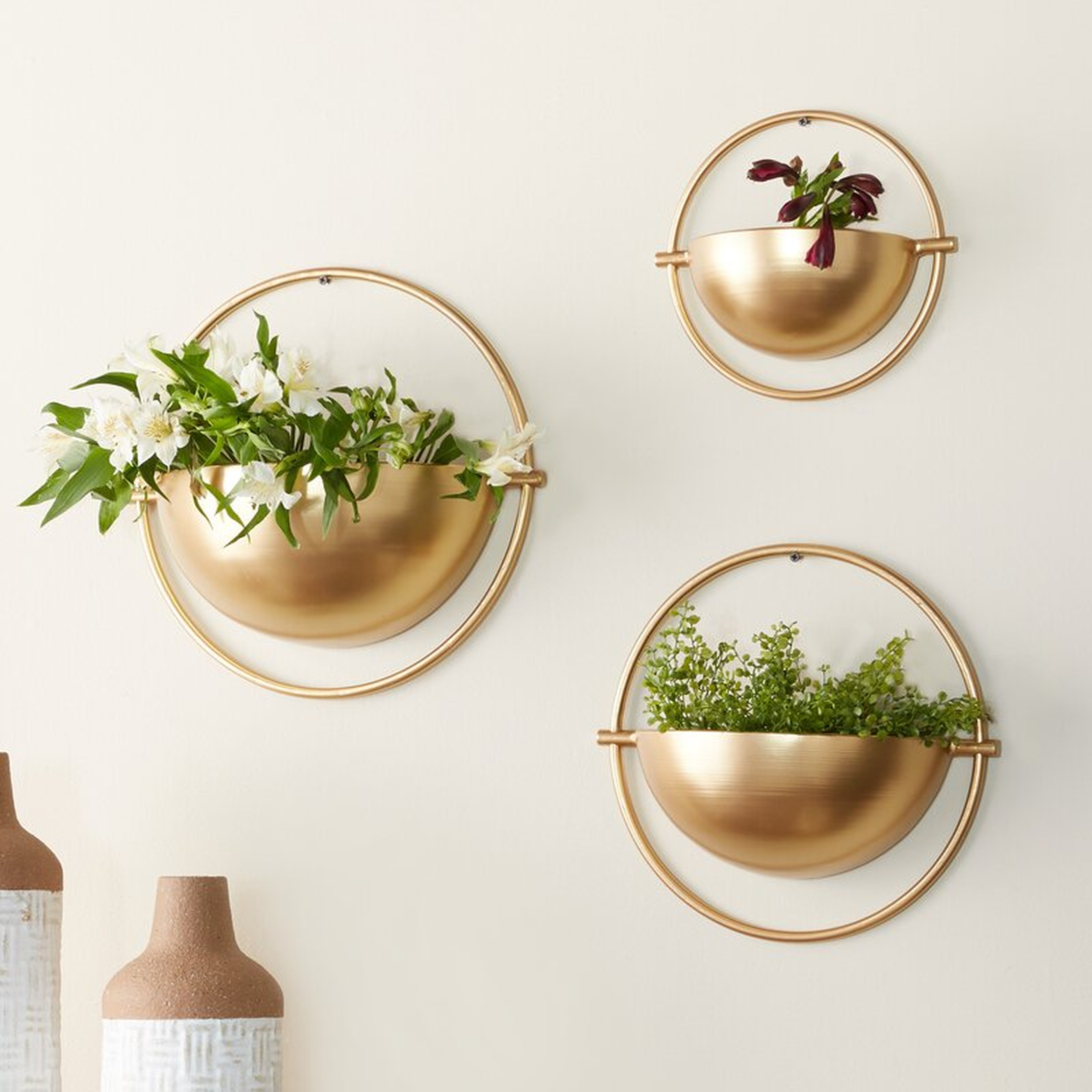 Malpass 3-Piece 100% Iron Wall Planter Set - Wayfair