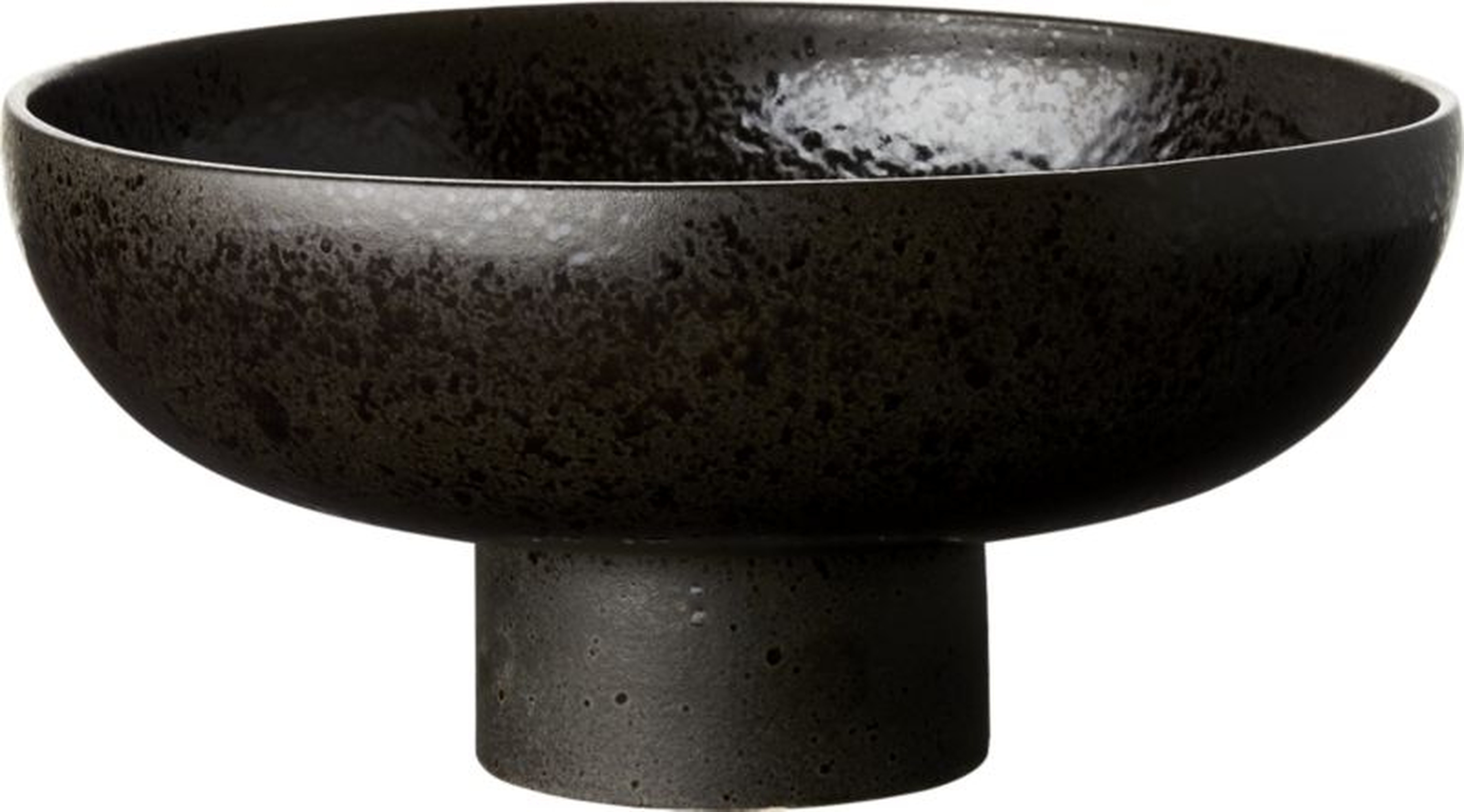 Black Pedestal Bowl, 6" - CB2