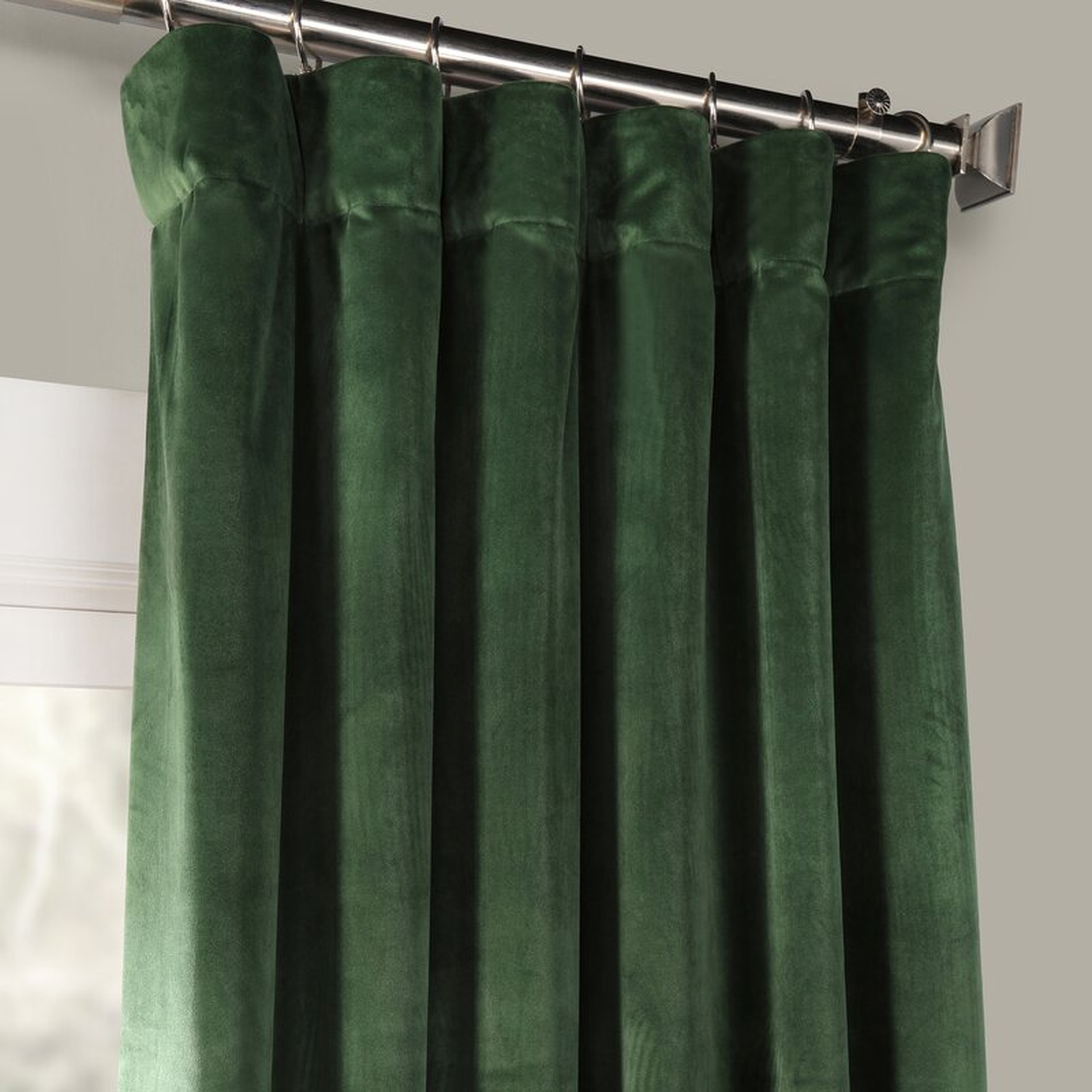 Heritage Velvet Room Darkening Single Curtain Panel - Wayfair