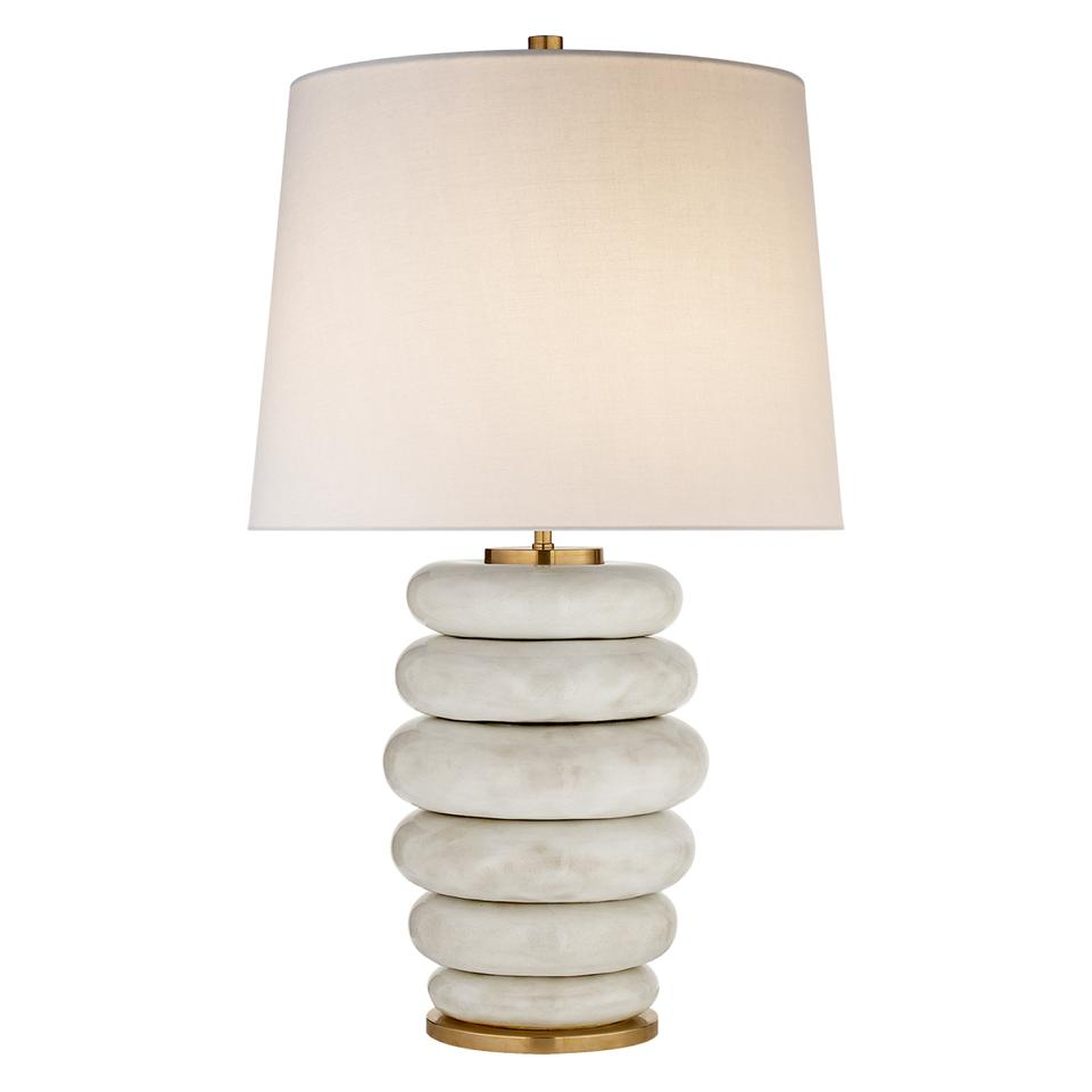 PHOEBE STACKED TABLE LAMP - ANTIQUED WHITE CERAMIC - McGee & Co.