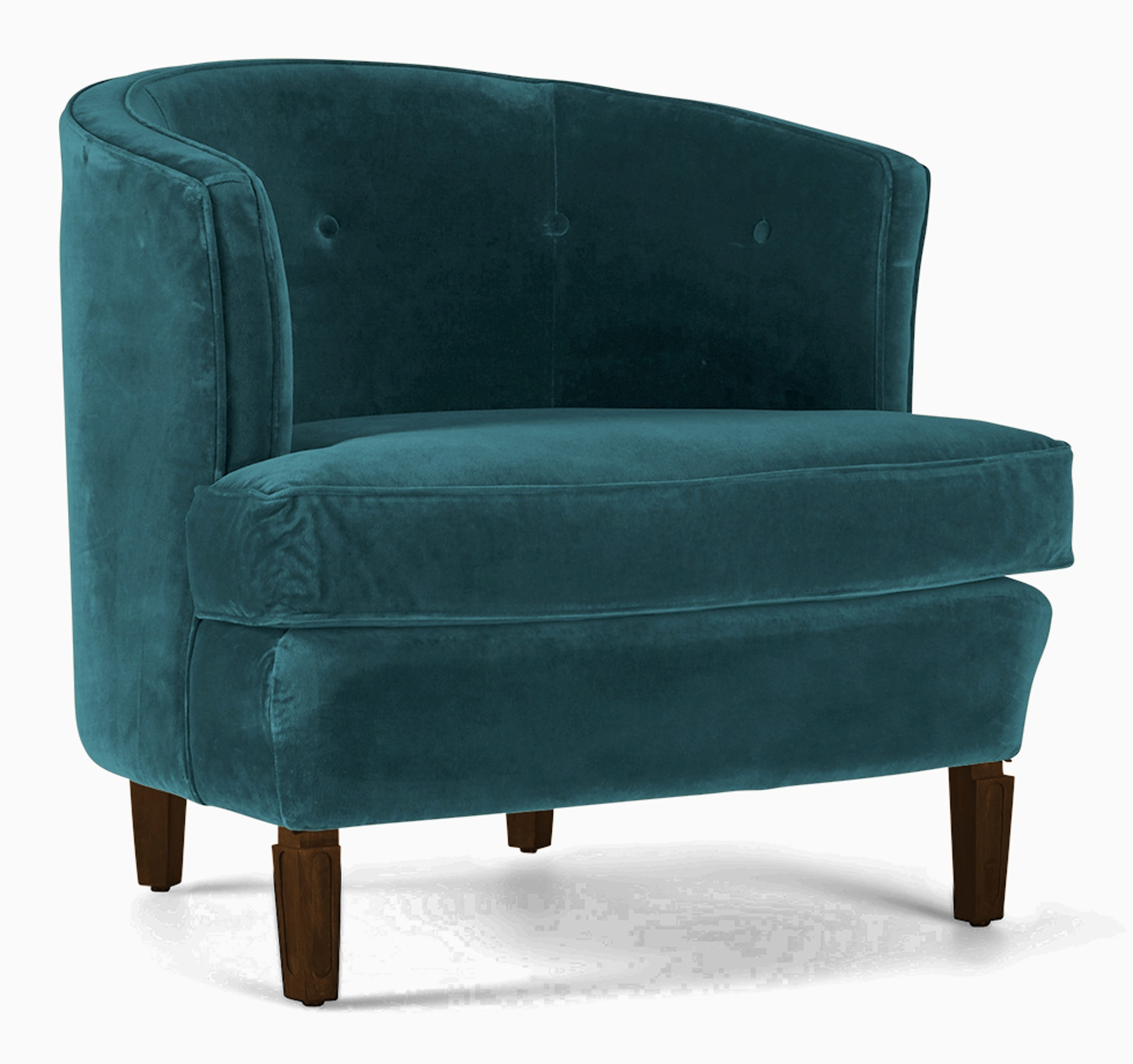 Blue Leigh Mid Century Modern Chair - Lucky Turquoise - Coffee Bean - Joybird