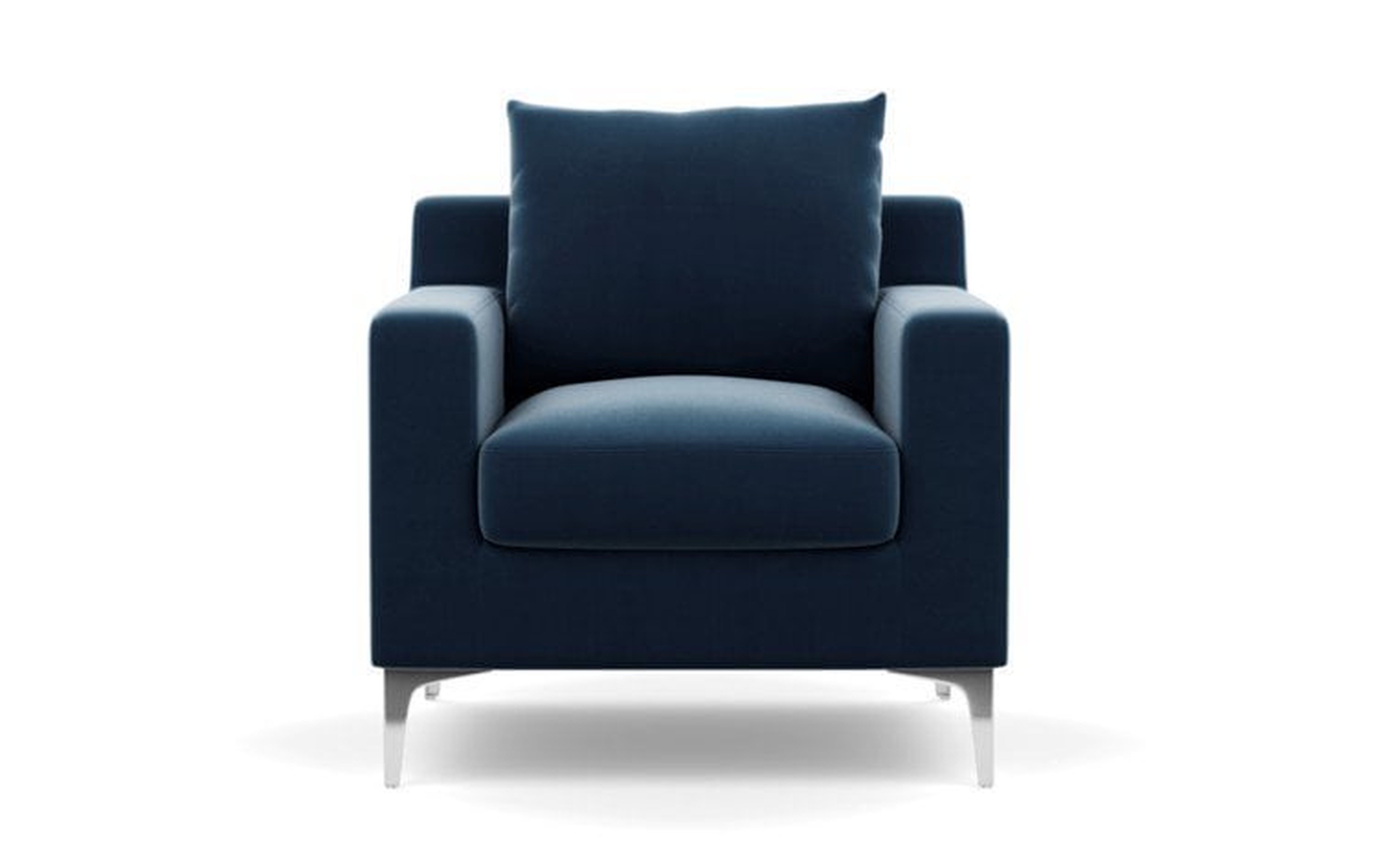 Sloan Chairs with Petite in Sapphire Fabric with Chrome Plated legs - Interior Define