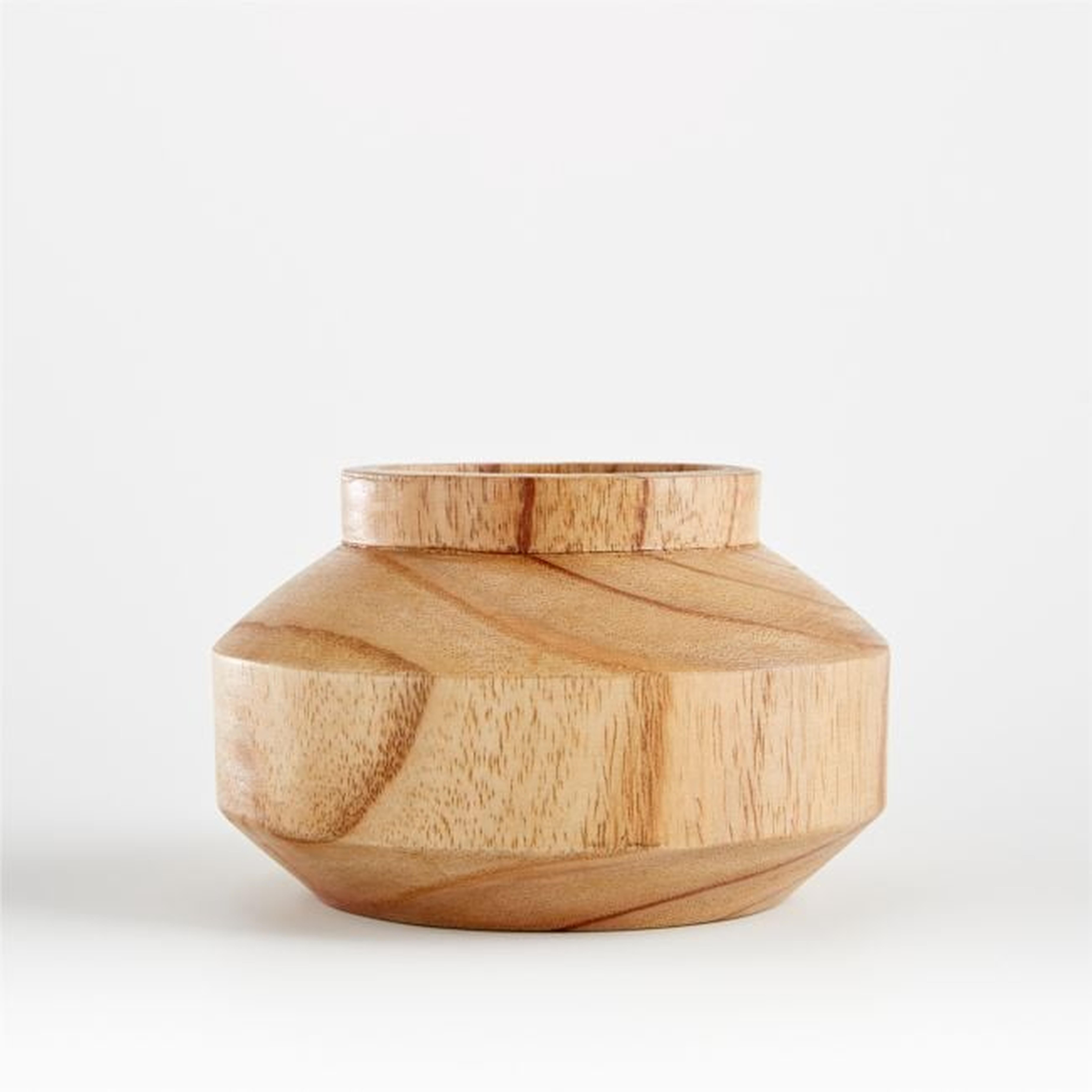 Orla Natural Wood Vase, Small - Crate and Barrel