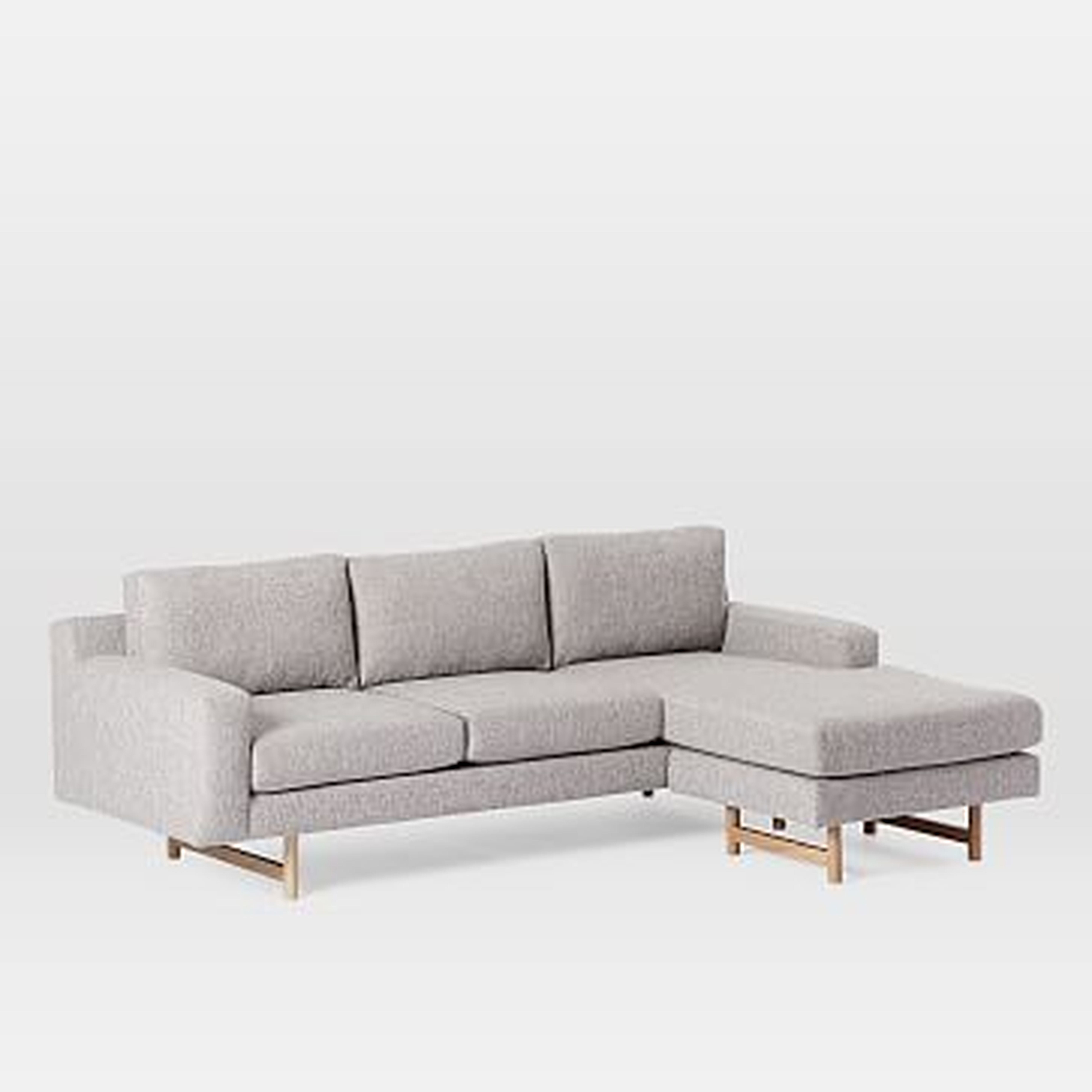 Eddy 3 Seater Flip Sectional, Deco Weave, Feather Gray - West Elm