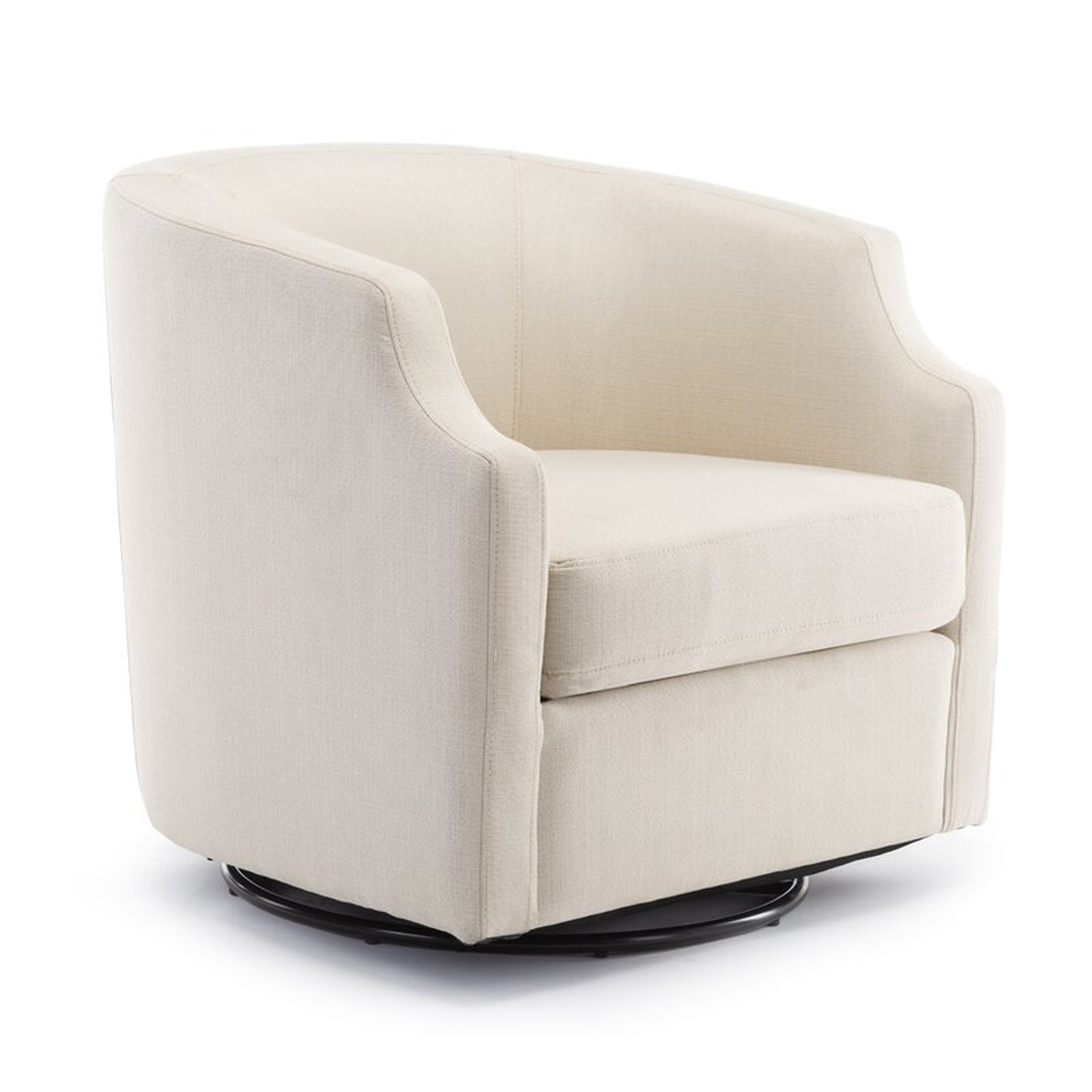 Debbie 30.5'' Wide Swivel Barrel Chair / Off white - Wayfair