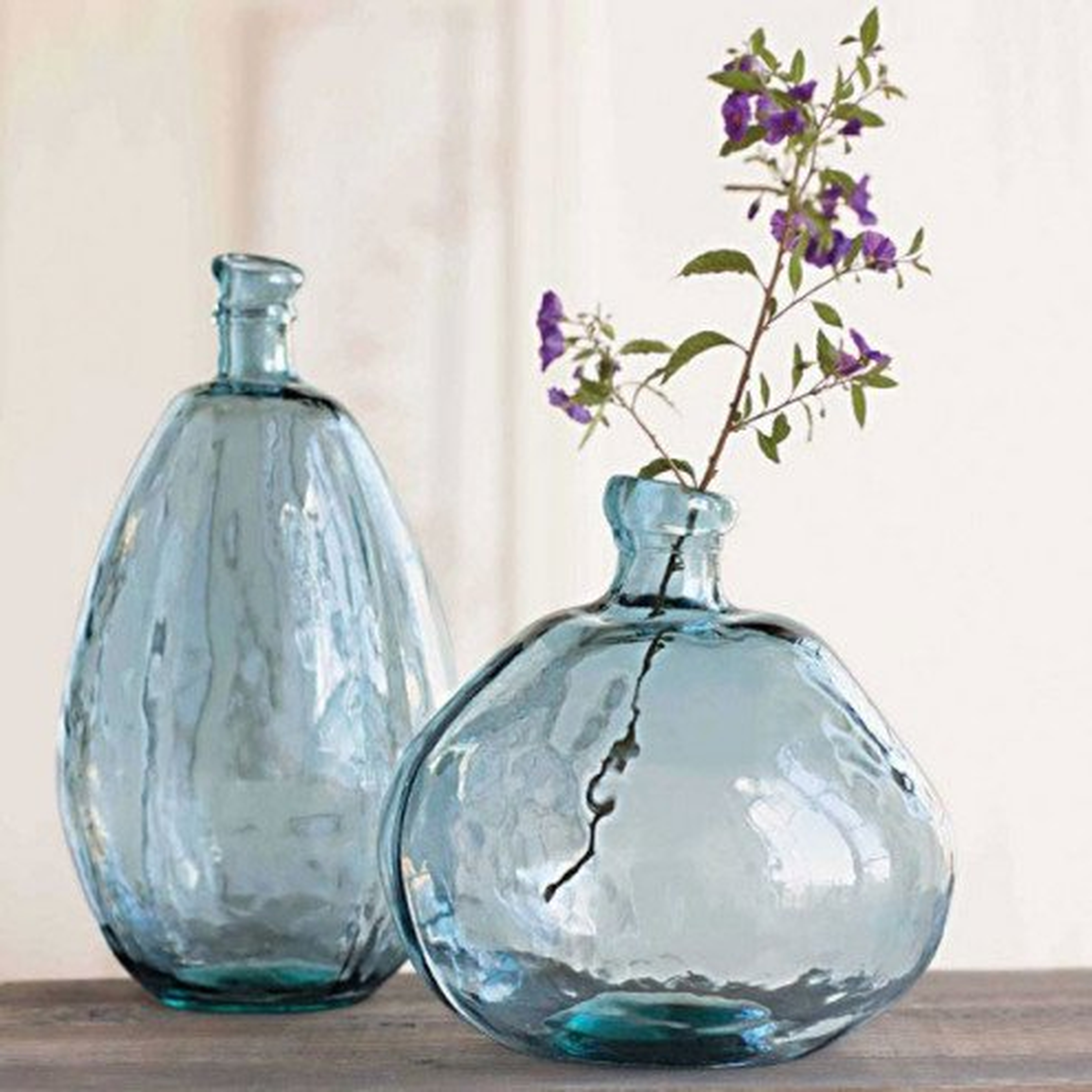 2 Piece Rigina Blue/Gray Glass Table Vase Set - Wayfair