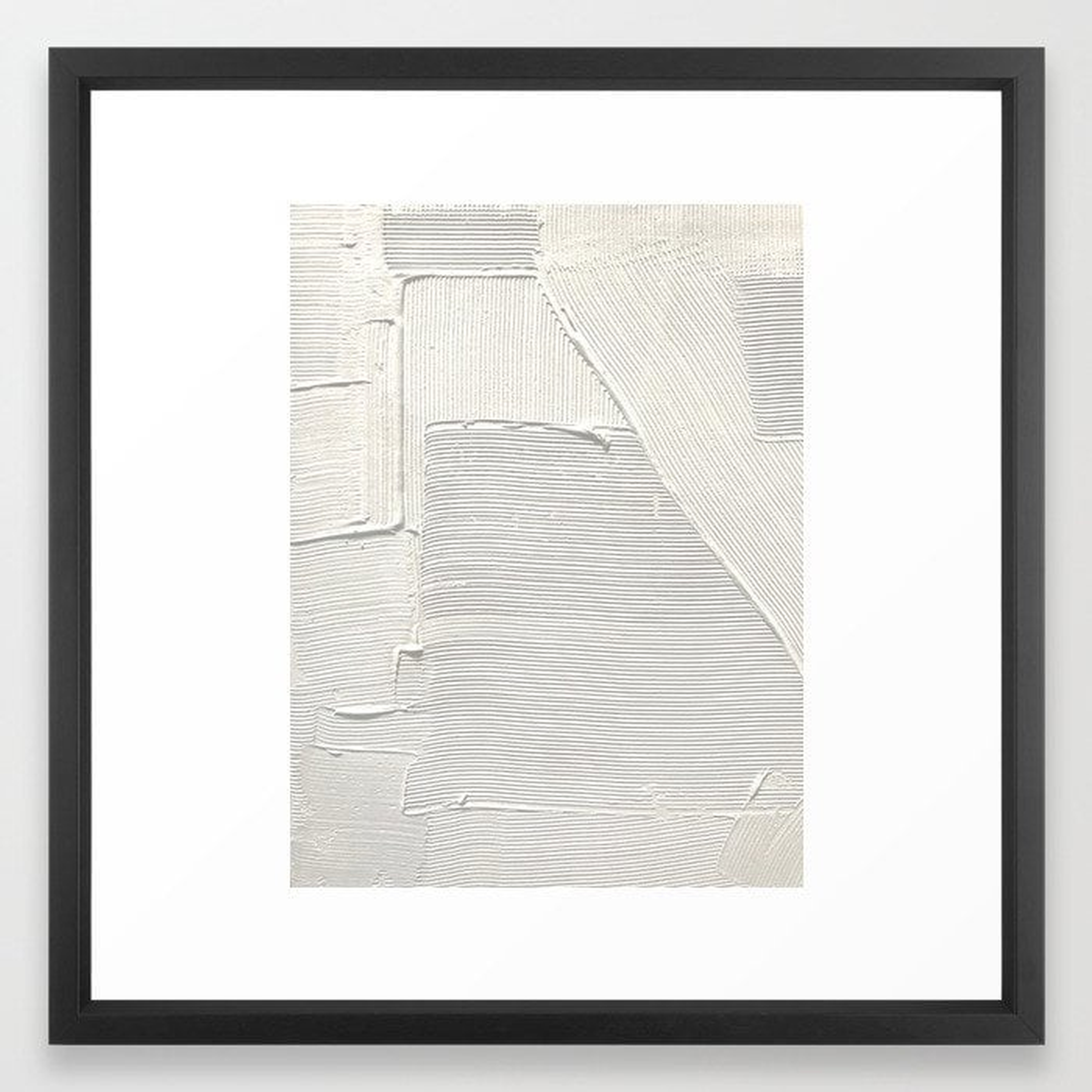 Relief [2]: an abstract, textured piece in white by Alyssa Hamilton Art Framed Art Print - Society6