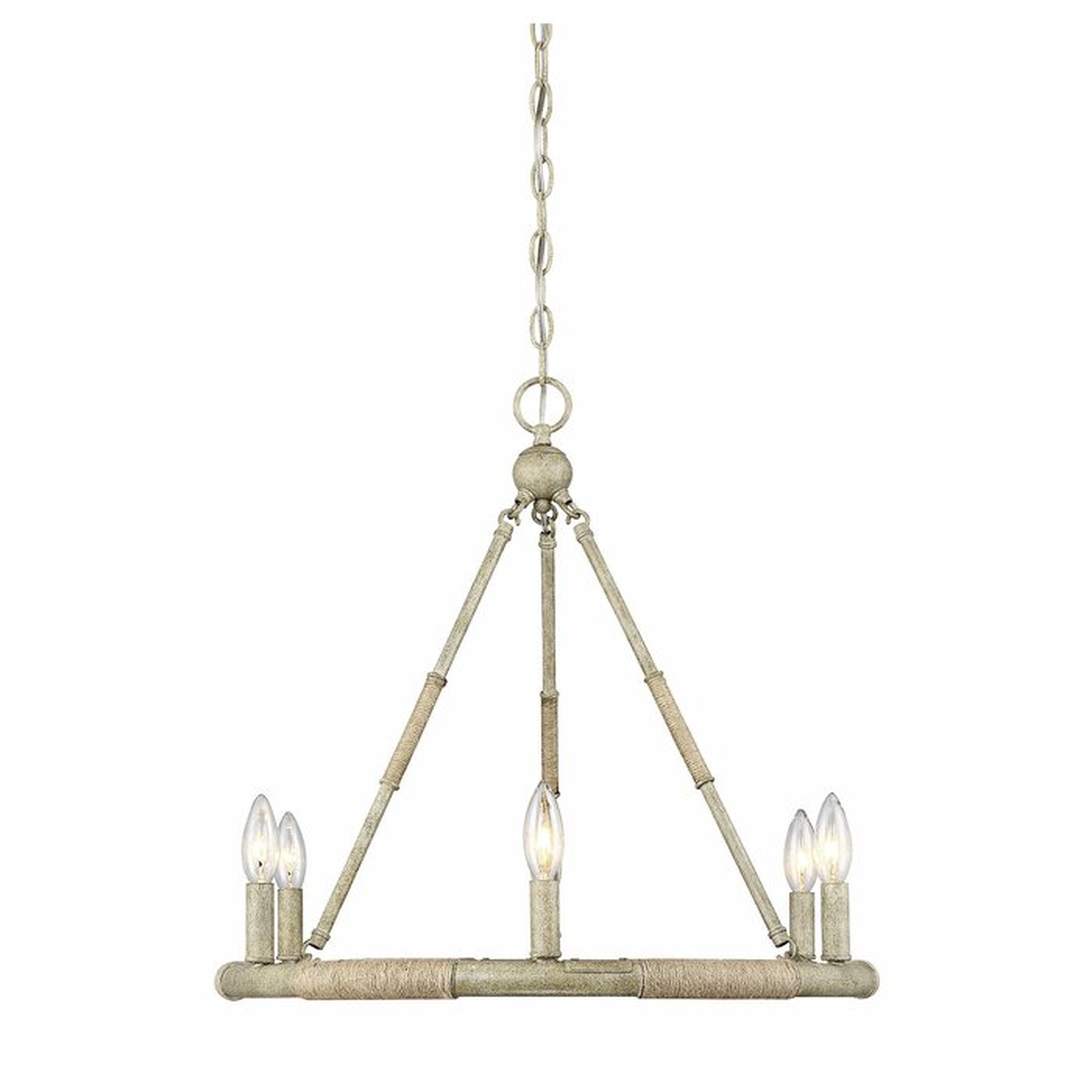 Miley 6 - Light Candle Style Wagon Wheel Chandelier with Rope Accents - Wayfair