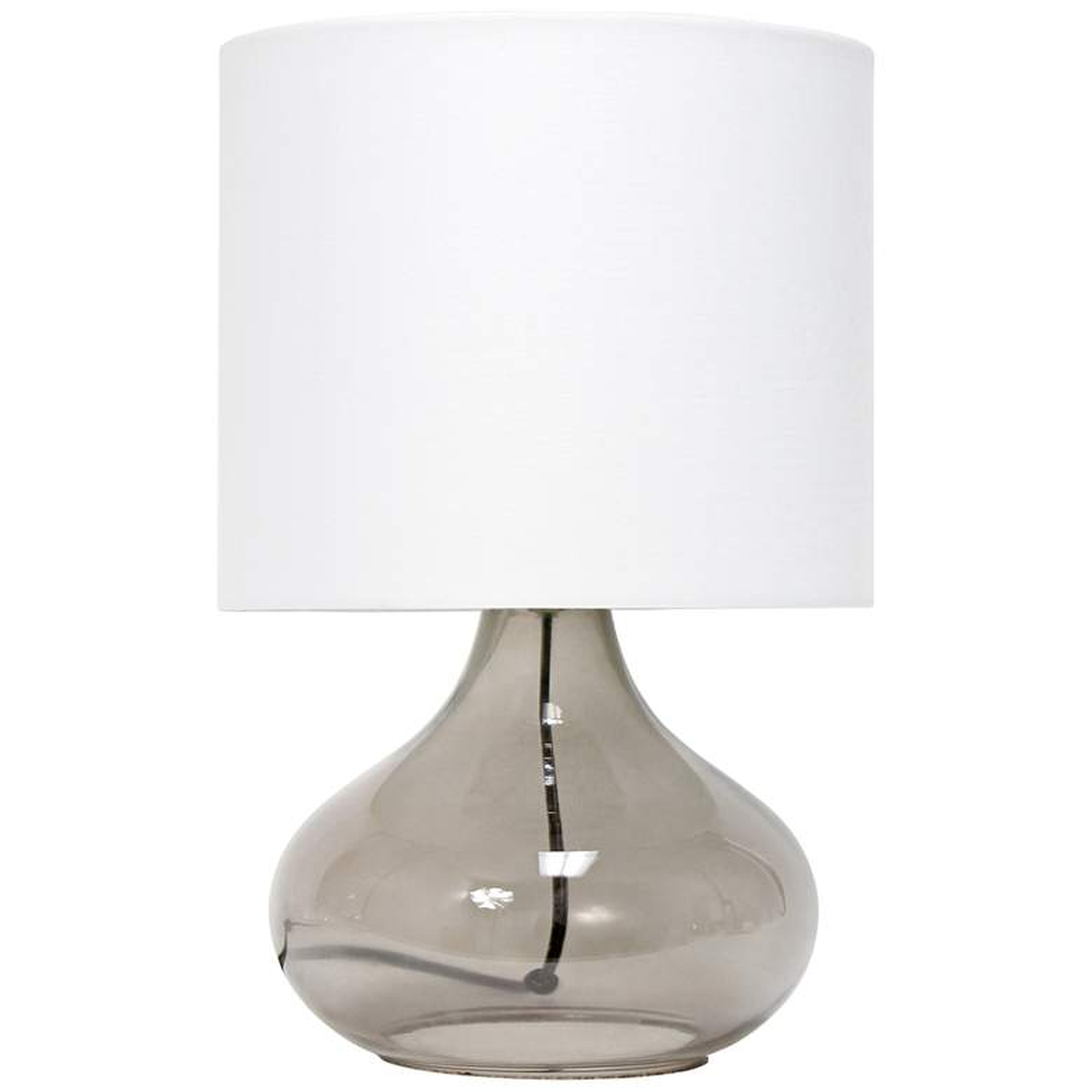 Simple Designs 13 1/2"H Smoke Glass White Accent Table Lamp - Lamps Plus