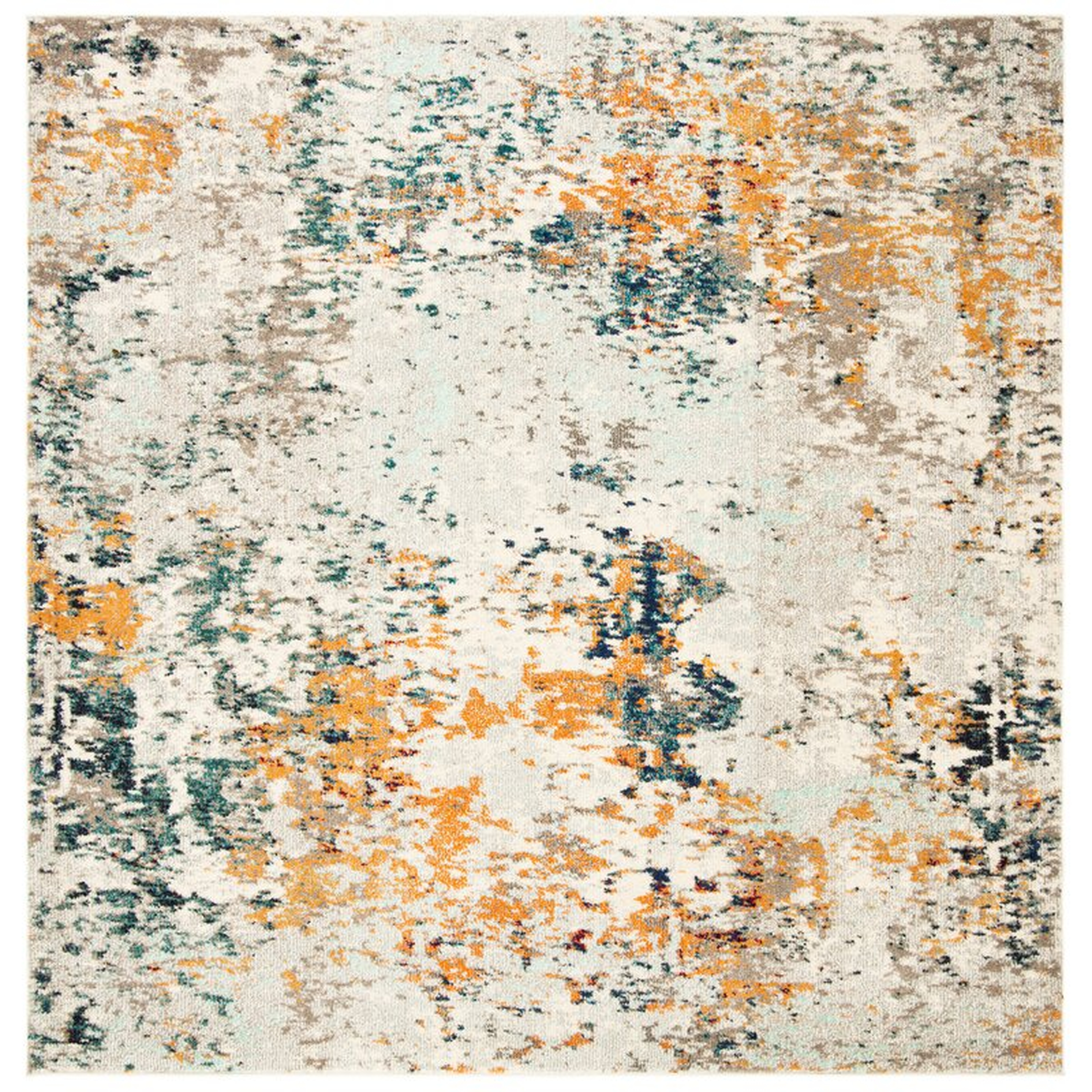Neasa Abstract Gray/Orange Rug - Wayfair