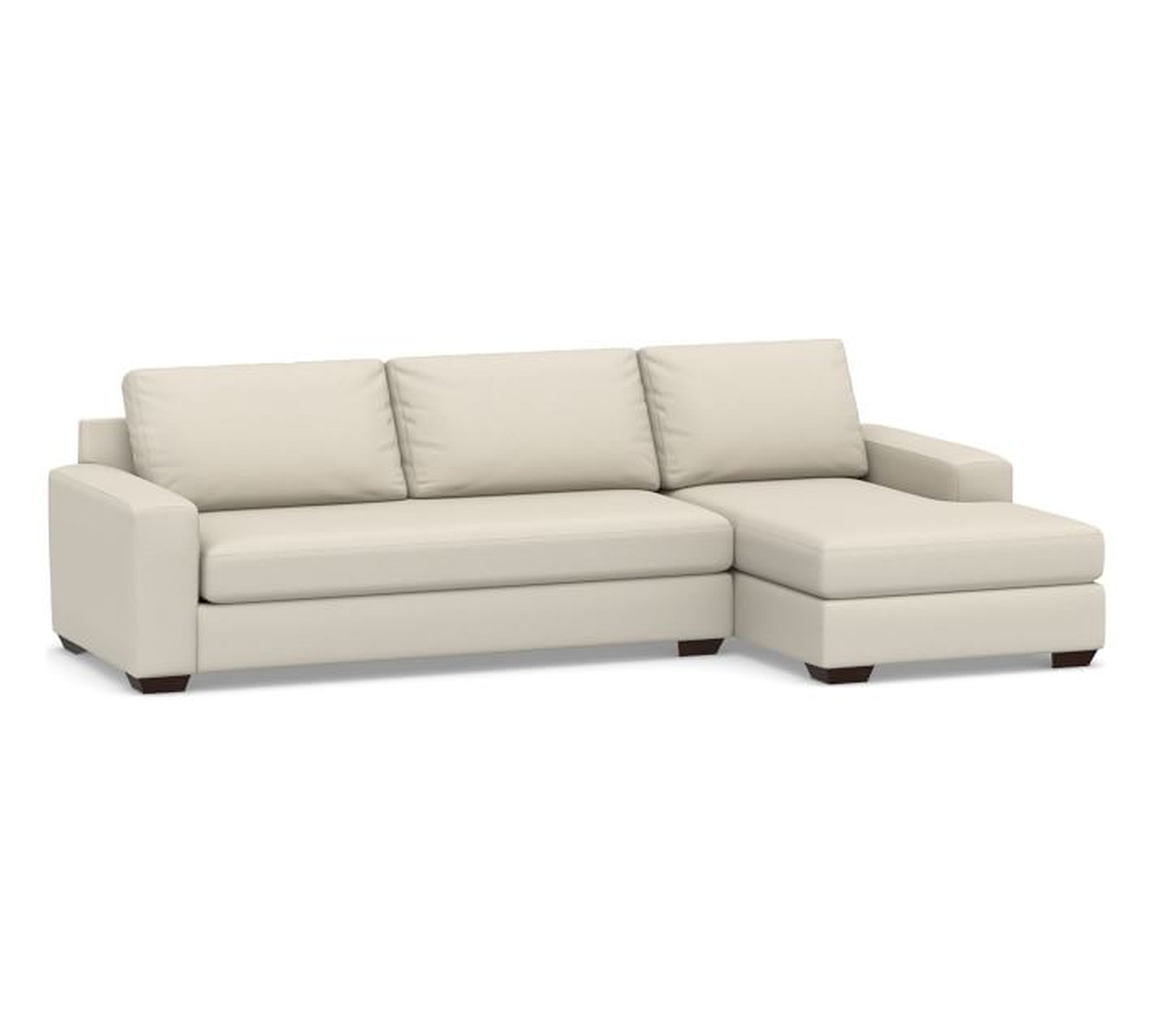Big Sur Square Arm Upholstered Sofa Chaise Sectional, left arm sofa, right arm chaise,  bench seat - Pottery Barn