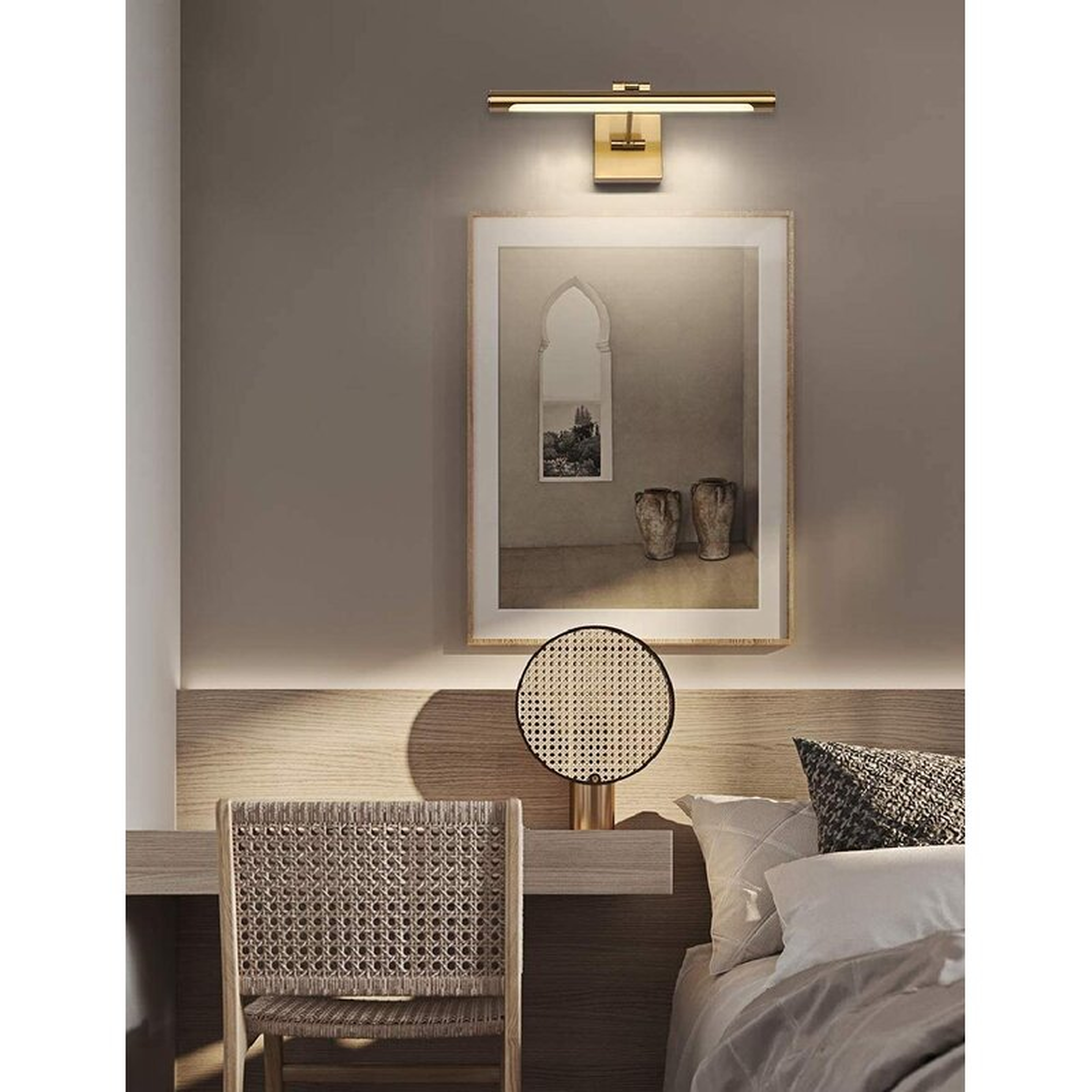 Single Arm LED Picture Lights 16.53 Inch, Full Metal Artwork Lamp With Rotatable Sconces Lamp Head, 9W (45W Eqv.), Hardwired Connection, 3000K Warm White 560Lm - Wayfair