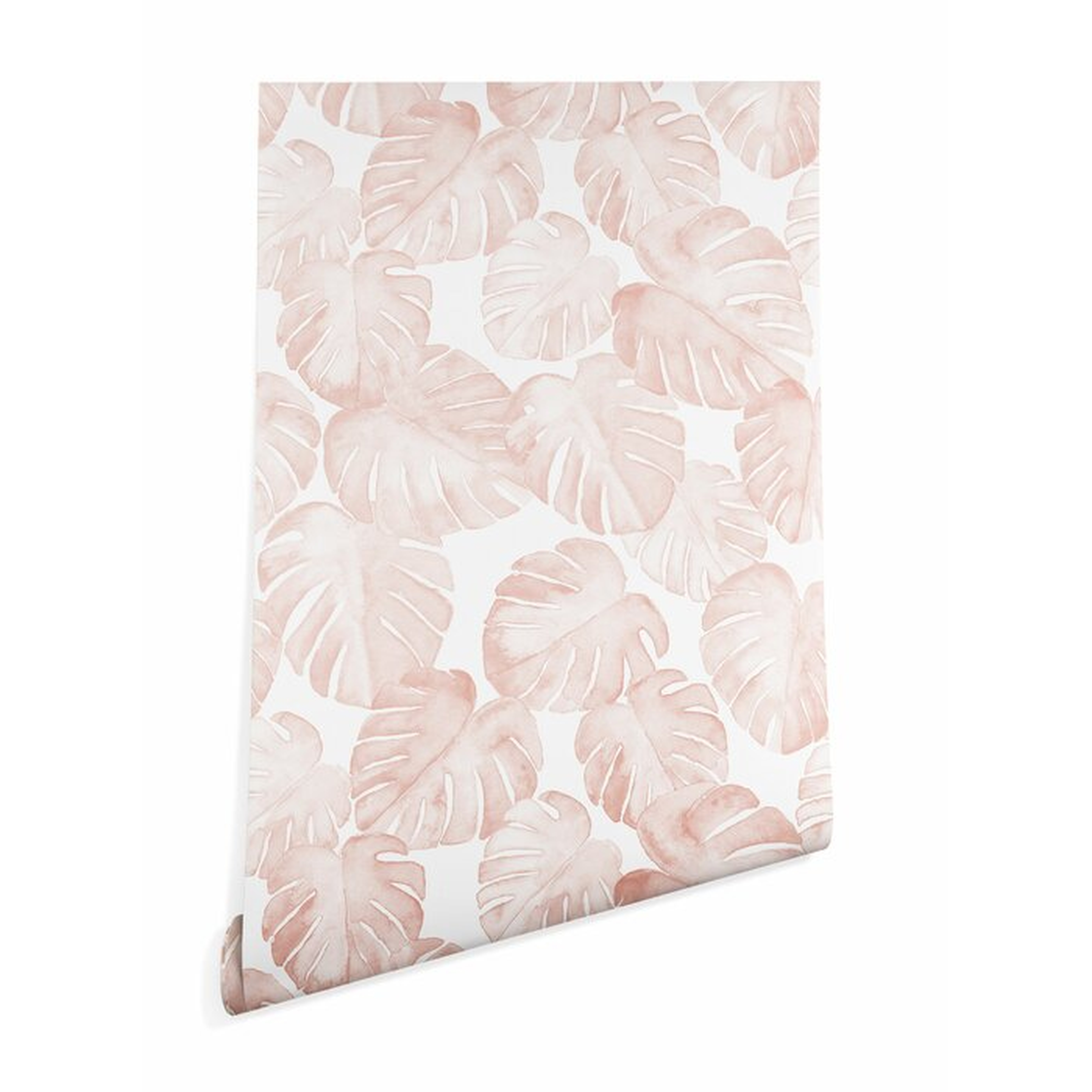 Pink Little Arrow Design Co Watercolor Monstera Peel and Stick Wallpaper Panel - Wayfair