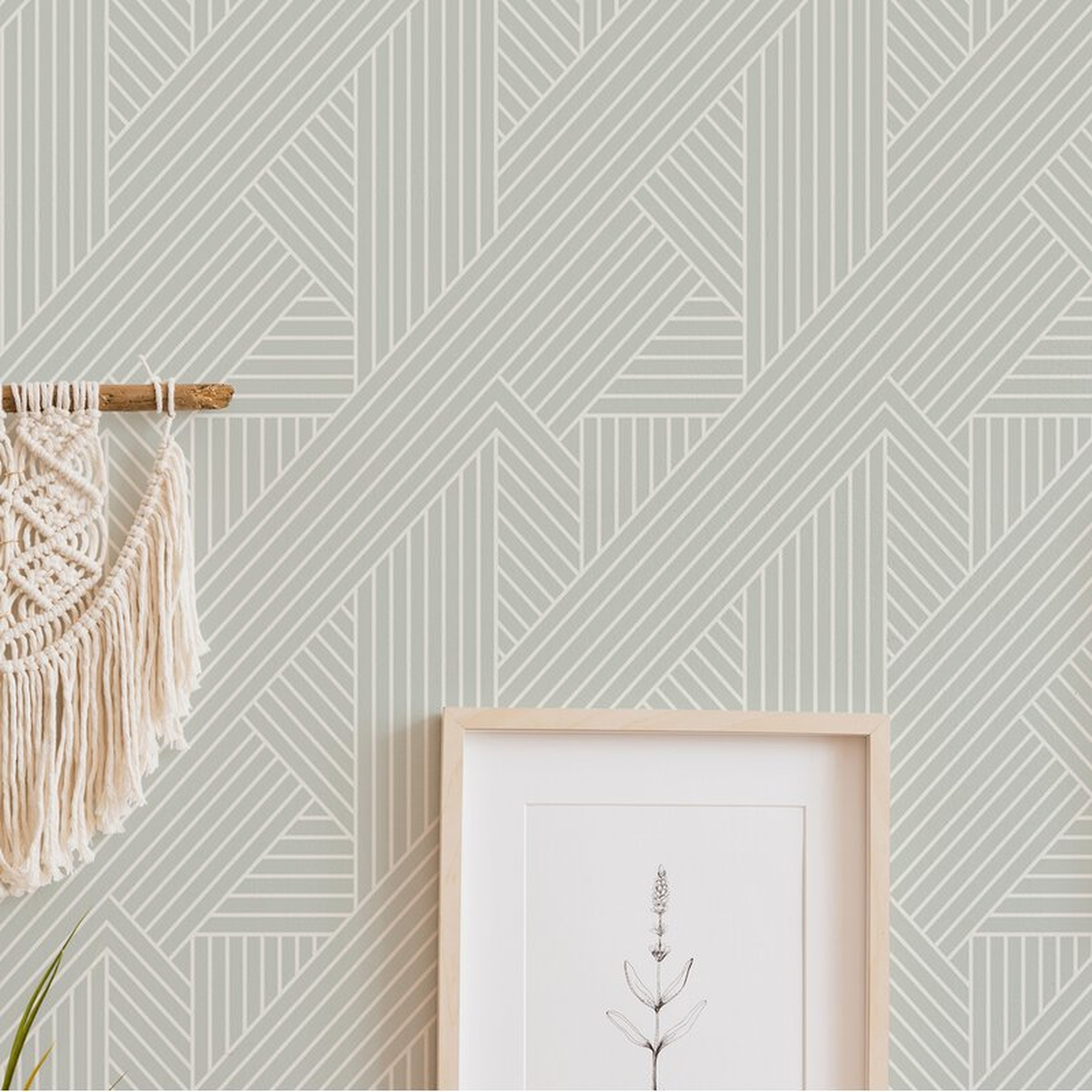 Senn Interwoven Parquet Peel and Stick Wallpaper Roll - Wayfair