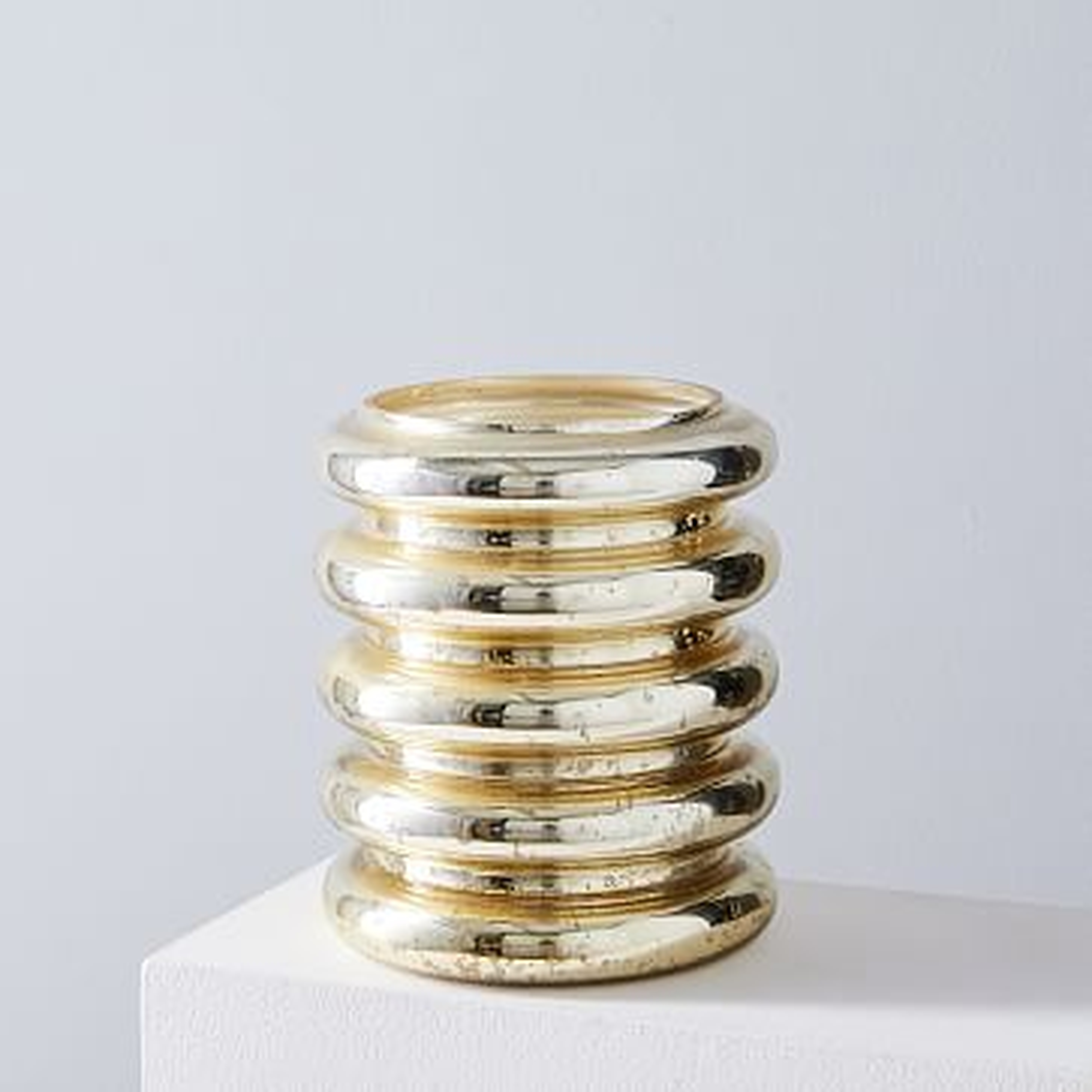 Stacked Mercury Candles, Gold, Set of 5 - West Elm