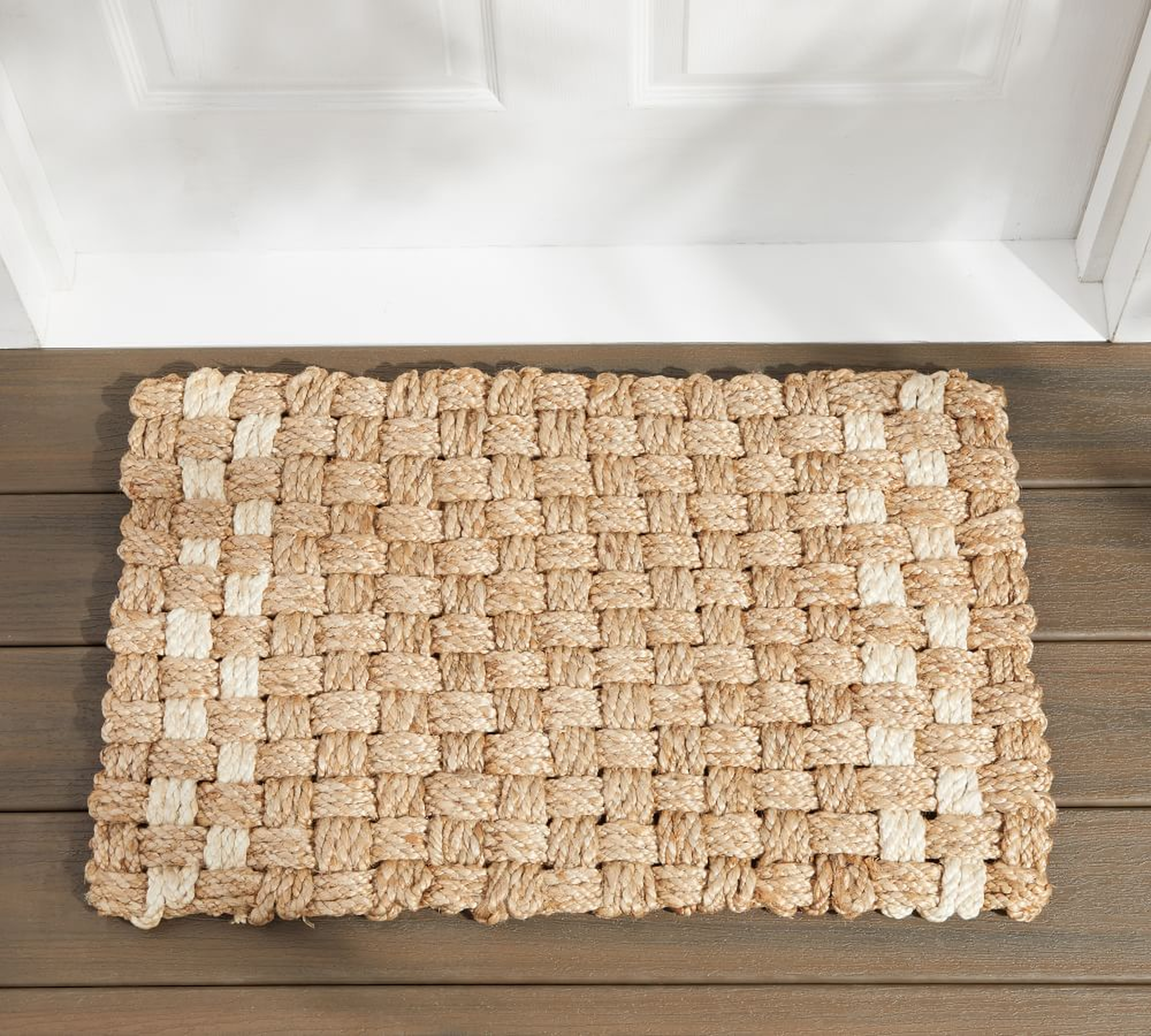 Woven Natural Fiber Doormat, Natural/Bleached, 18 x 30" - Pottery Barn