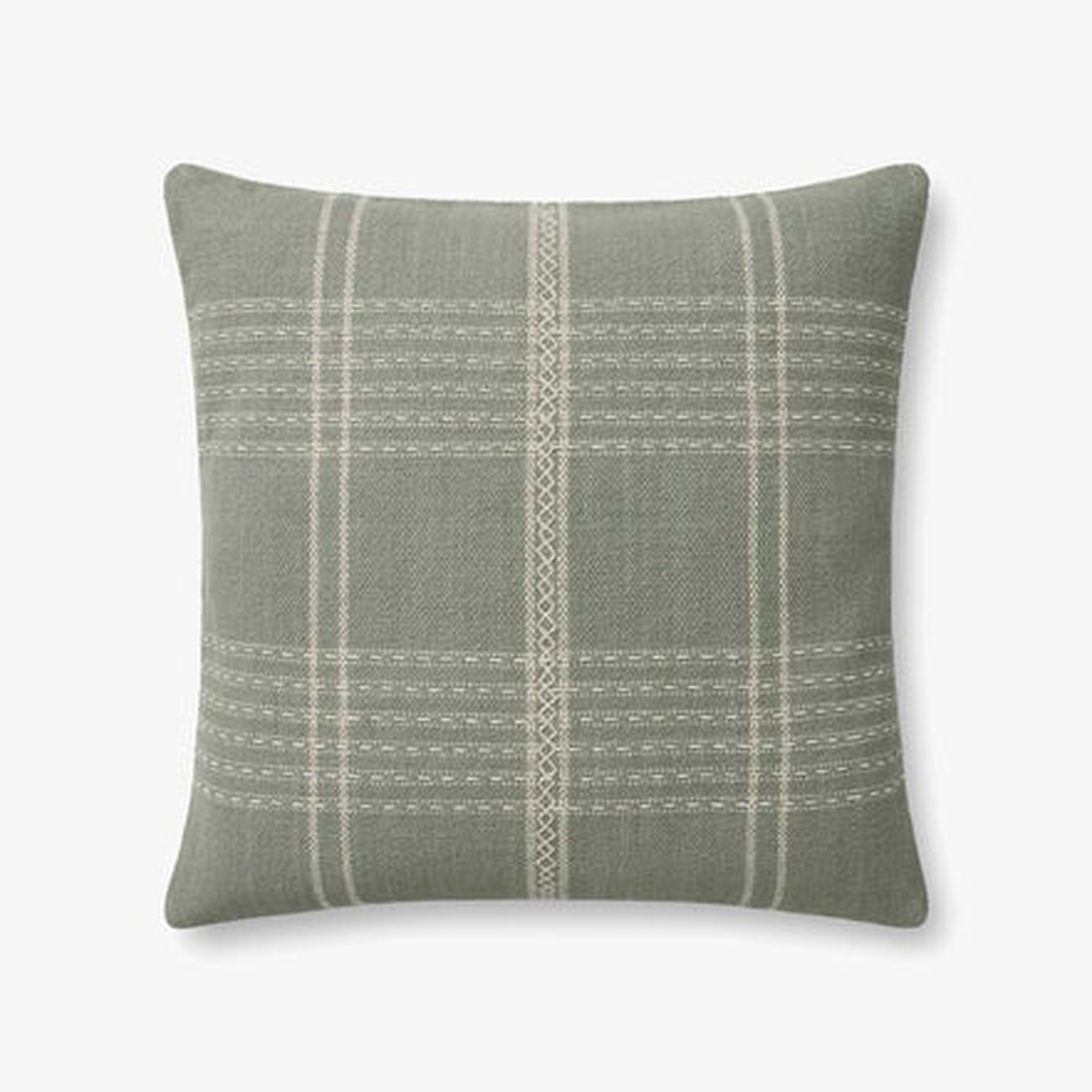 Magnolia Home by Joanna Gaines x Loloi Pillows PMH0014 Sage 22" x 22" Cover w/Down - Loloi Rugs