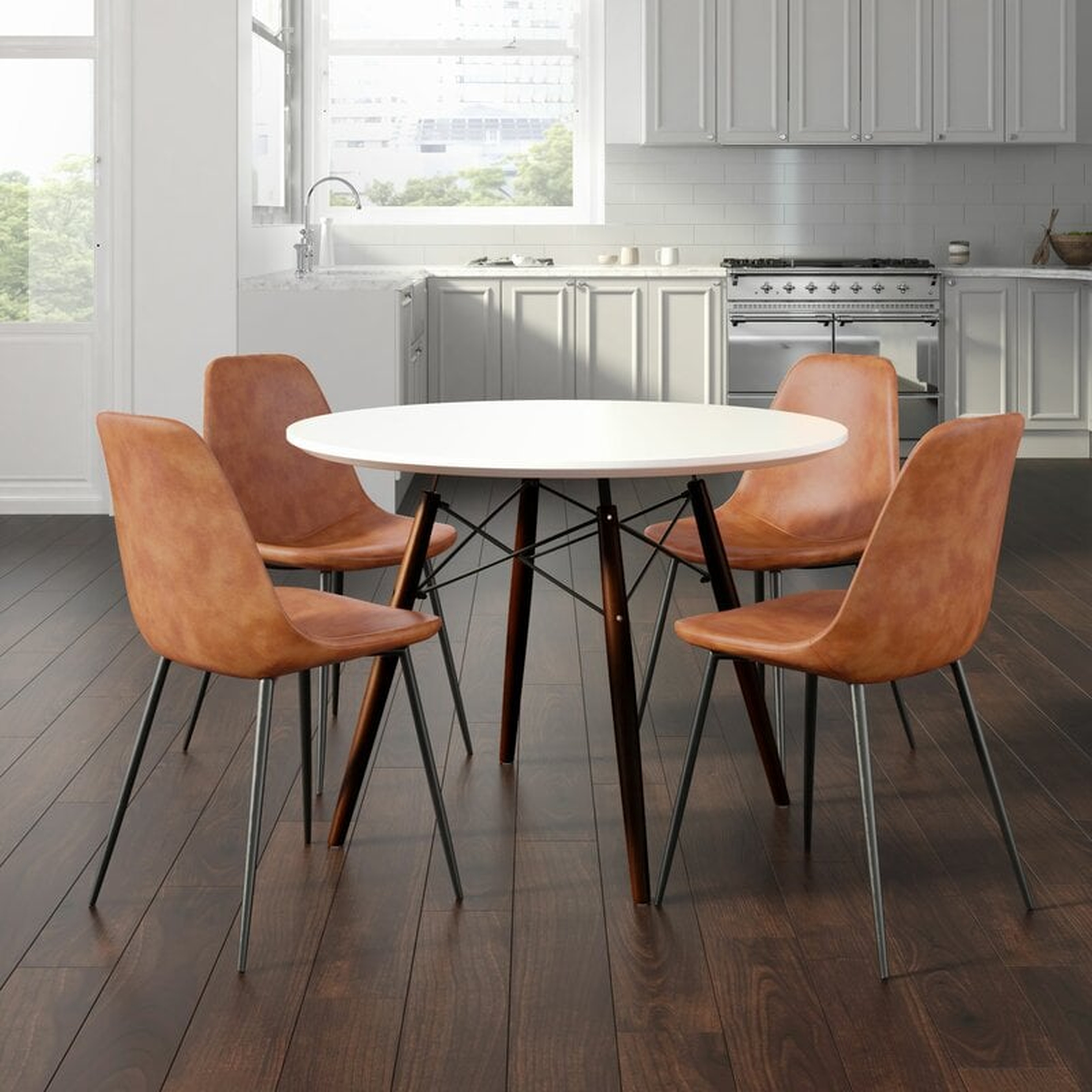 Fredericks 5 Piece Counter Height Dining Set - Walnut Base/ Honey Chair - Wayfair