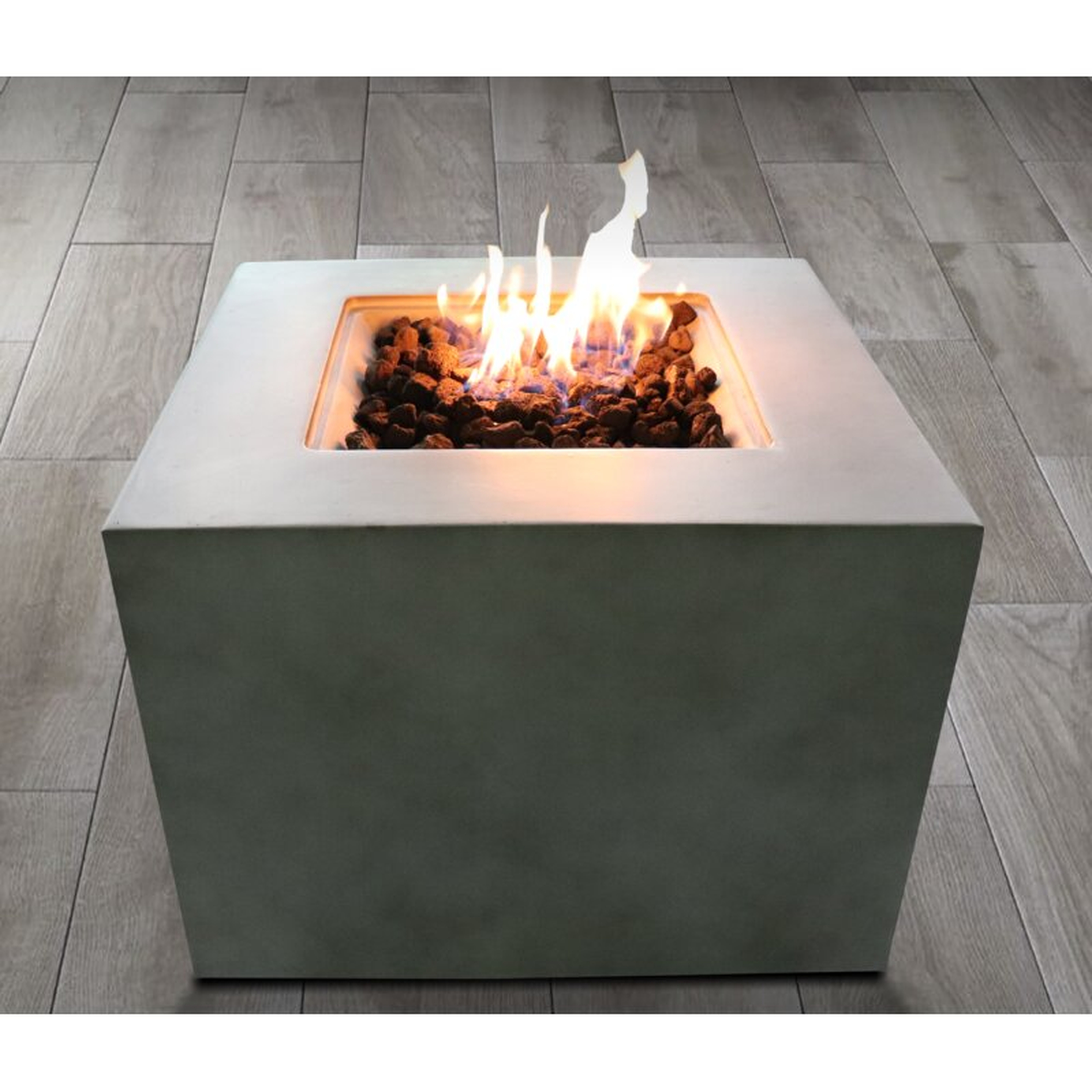 Nidhogg Box Polyresin and Stainless Steel Propane/Natural Gas Fire Pit - Wayfair