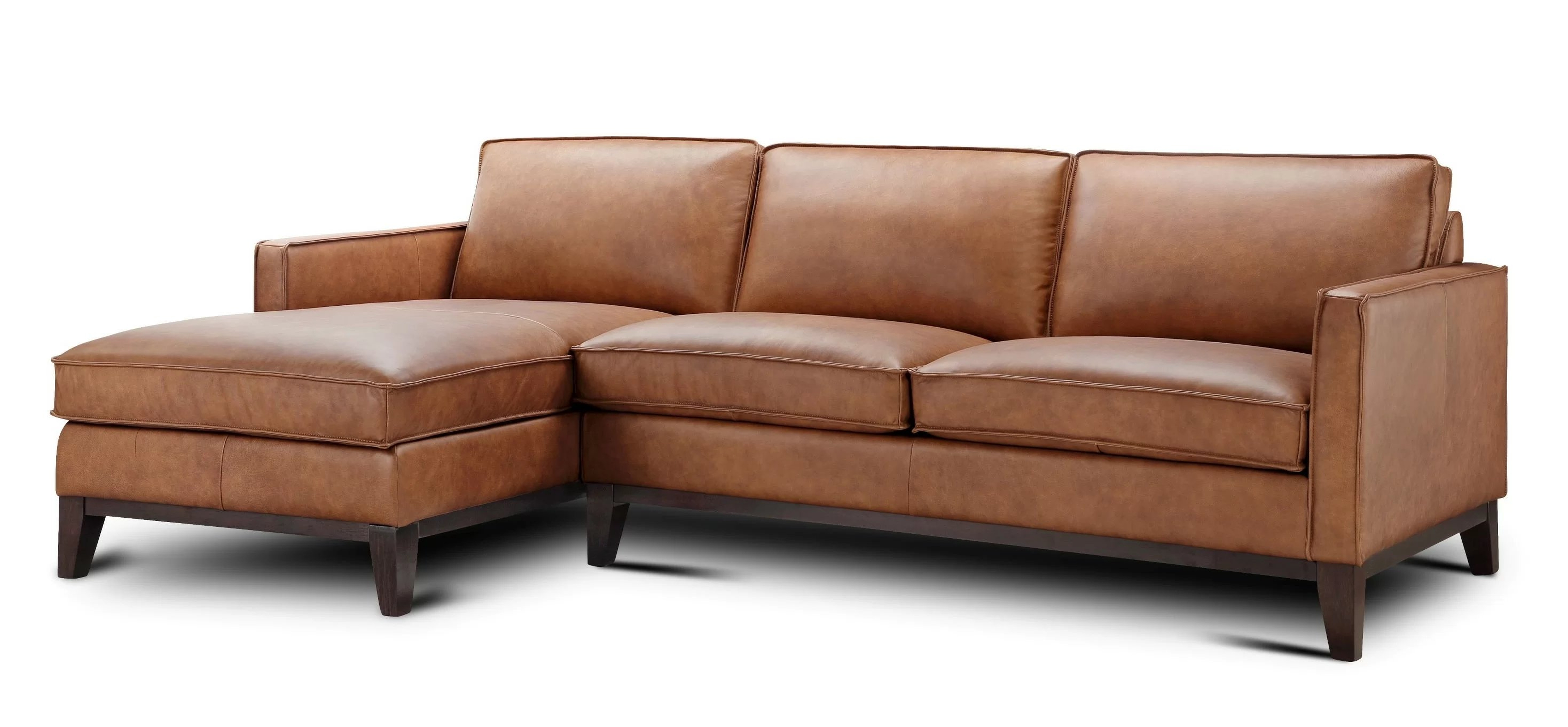 Zoticus 100" Wide Genuine Leather Sofa & Chaise - Wayfair