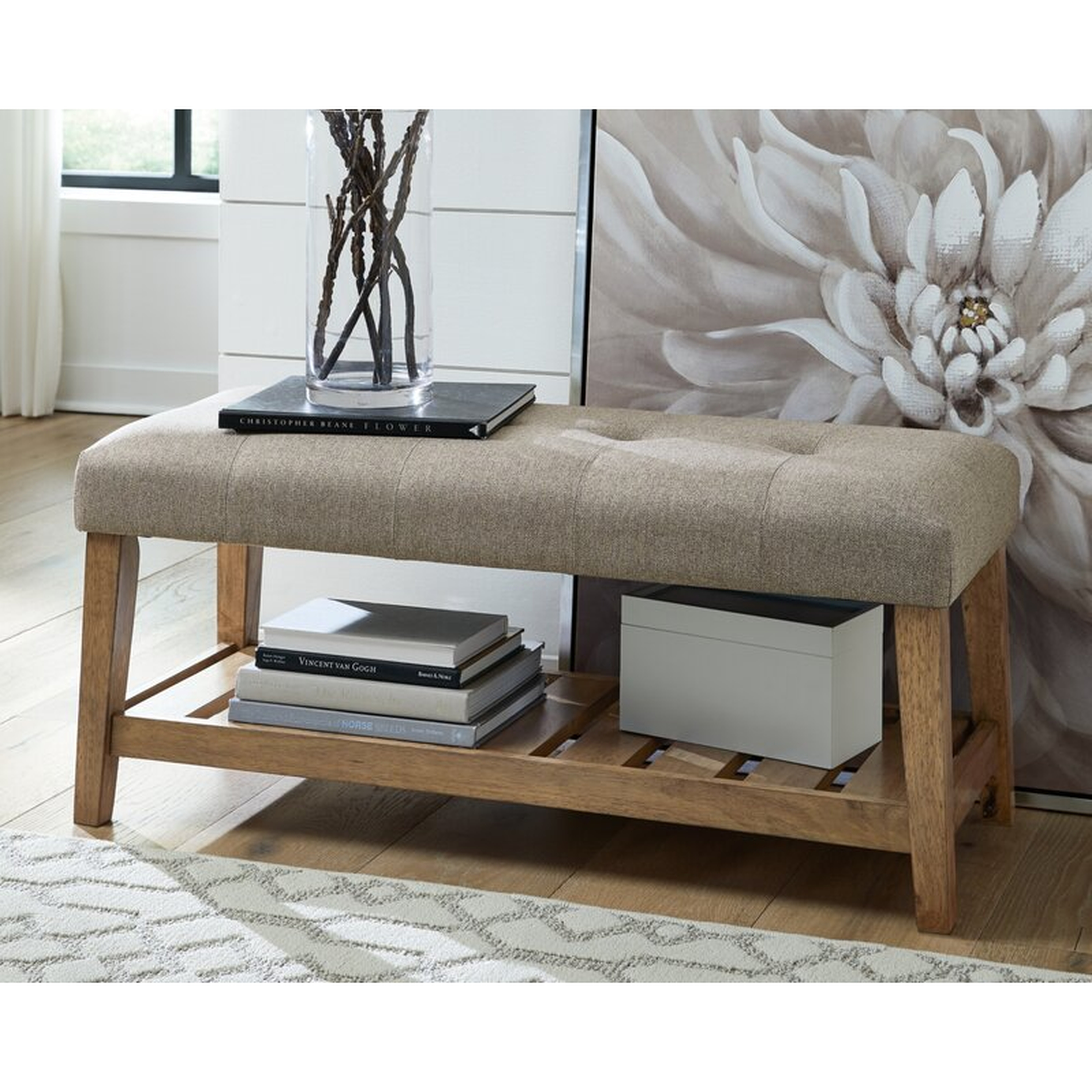 Brinslee Upholstered Shelves Storage Bench - Wayfair