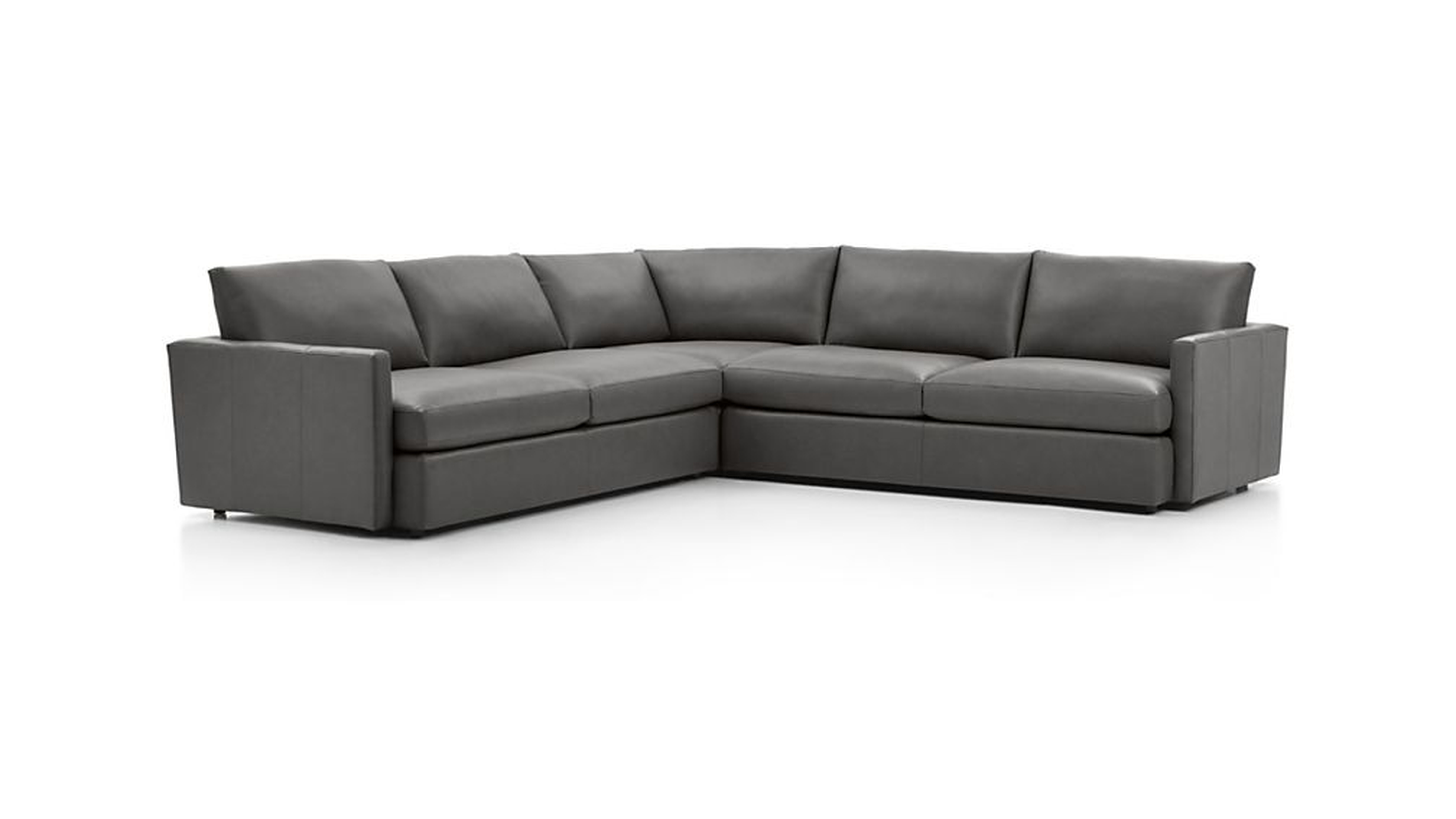 Lounge II Leather 3-Piece Sectional Sofa-Leather: Lavista, Slate - Crate and Barrel