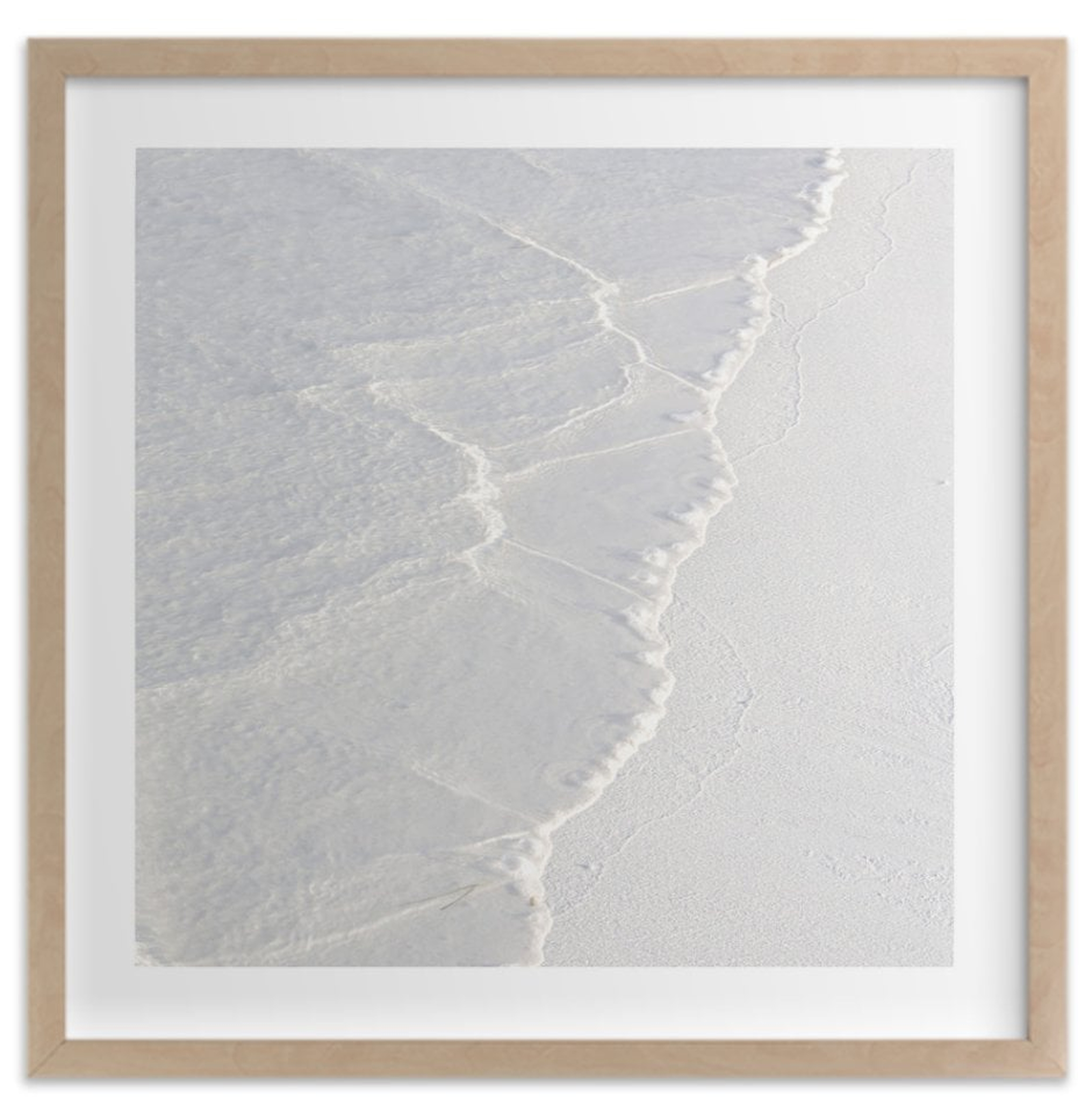 White Water, Art Print, 44" x 44", White Border, Natural Raw Wood Frame - Minted