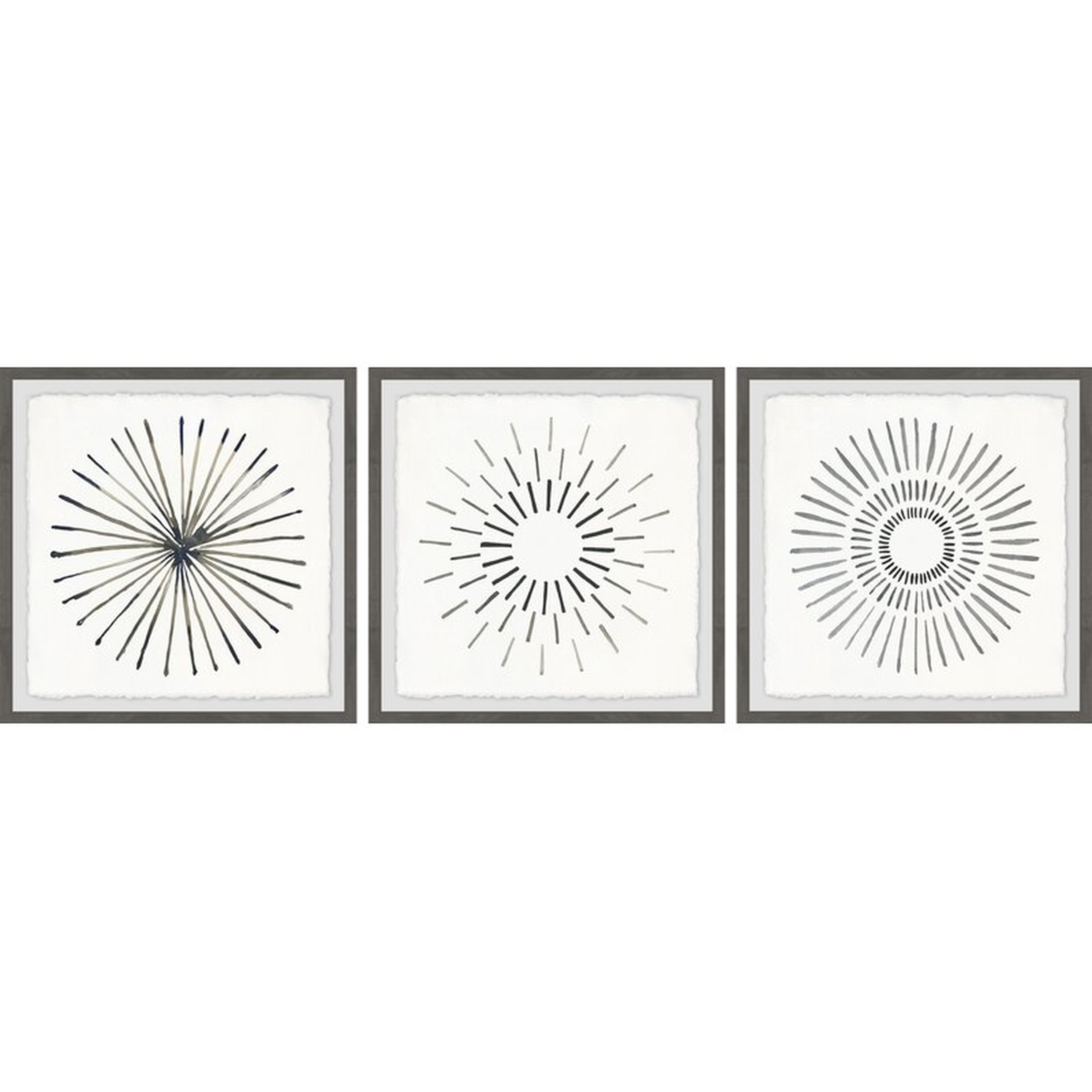 Circle Lines II Triptych - 3 Piece Picture Frame Print Set on Paper - Wayfair