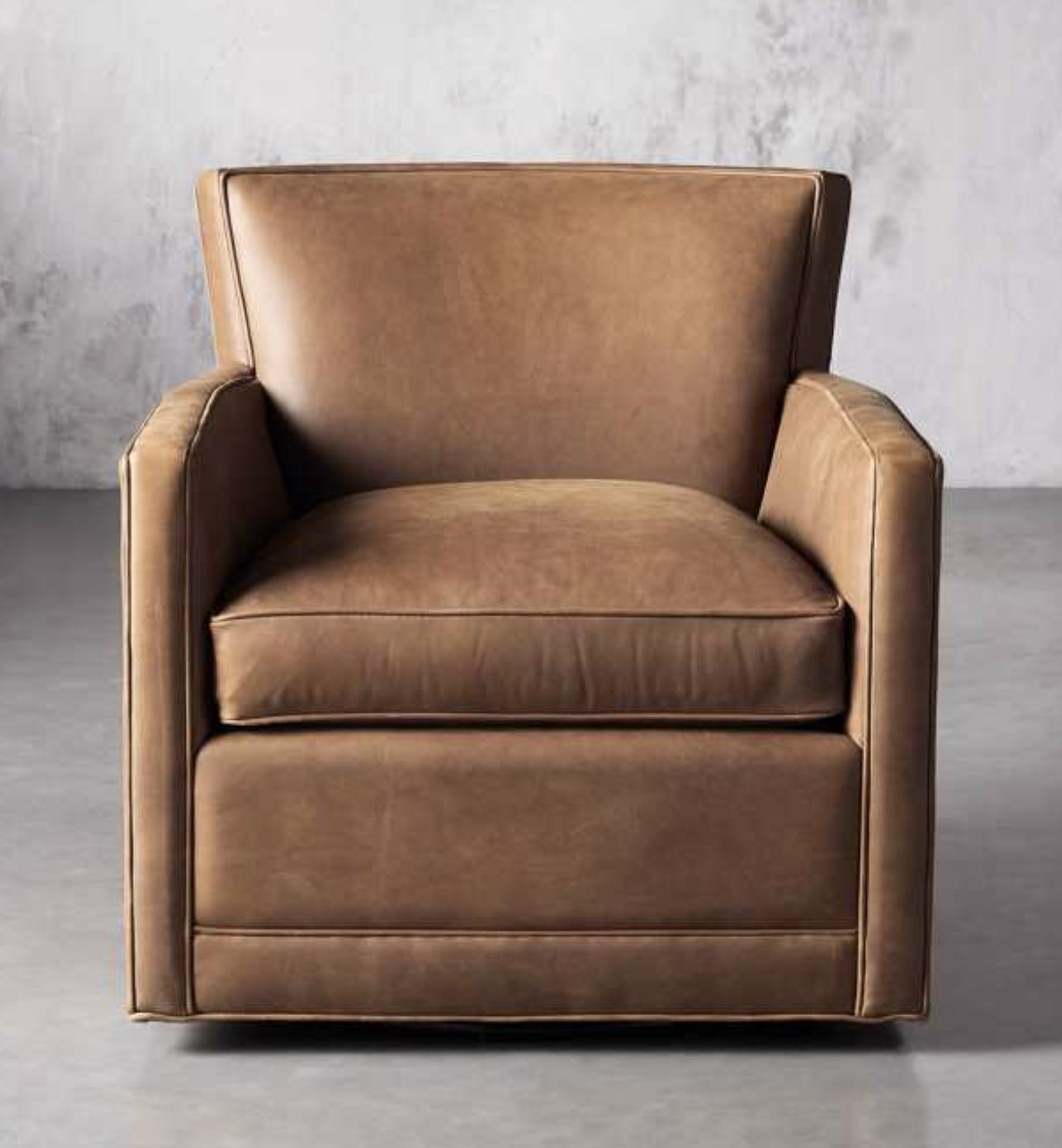 Rudy Leather Swivel Chair - Arhaus